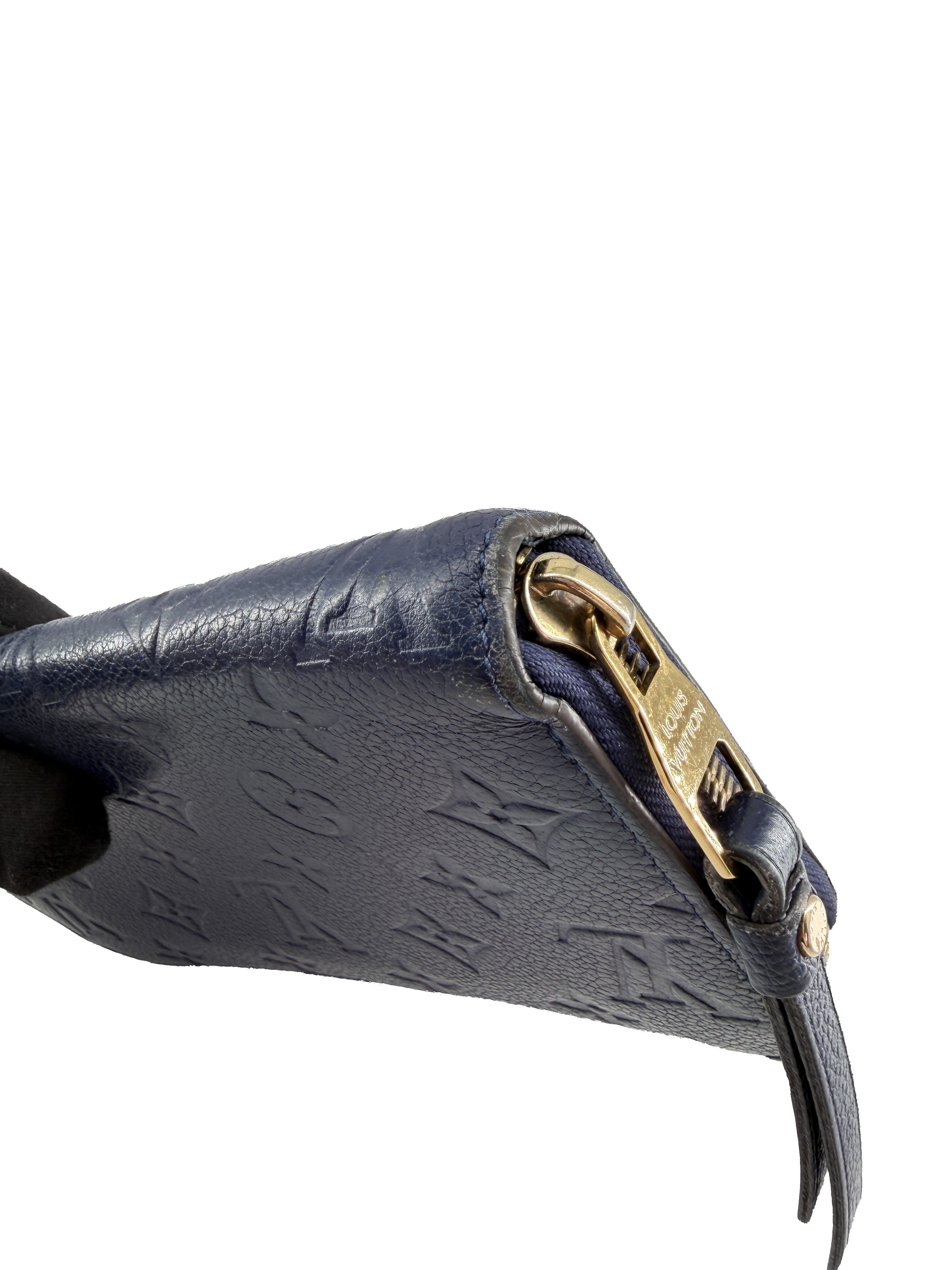 Louis Vuitton navy monogram empreinte zippy wallet SP1145 - My Girlfriend's Wardrobe LLC