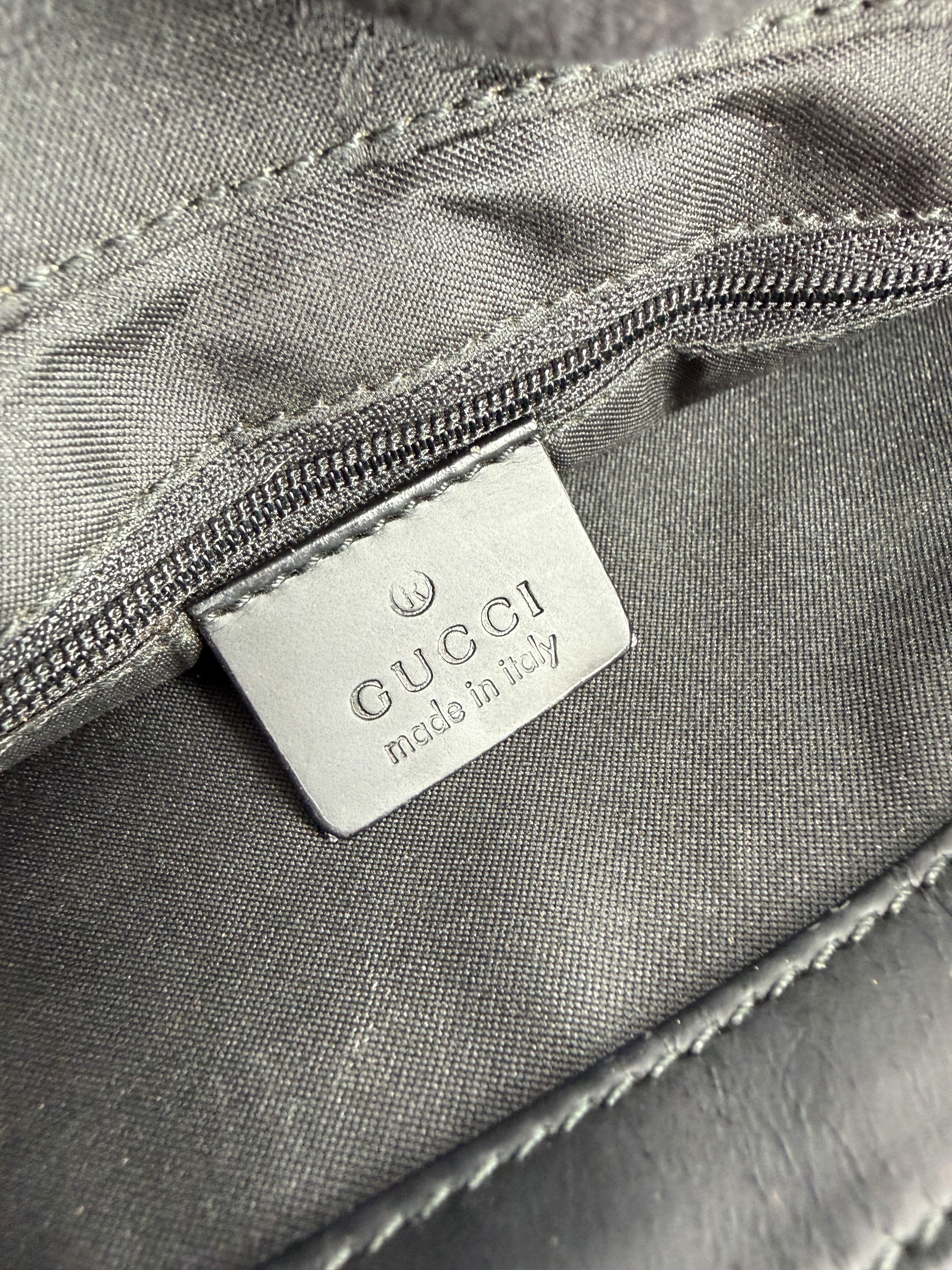 Gucci black GG bamboo handle tote 002.1010002122