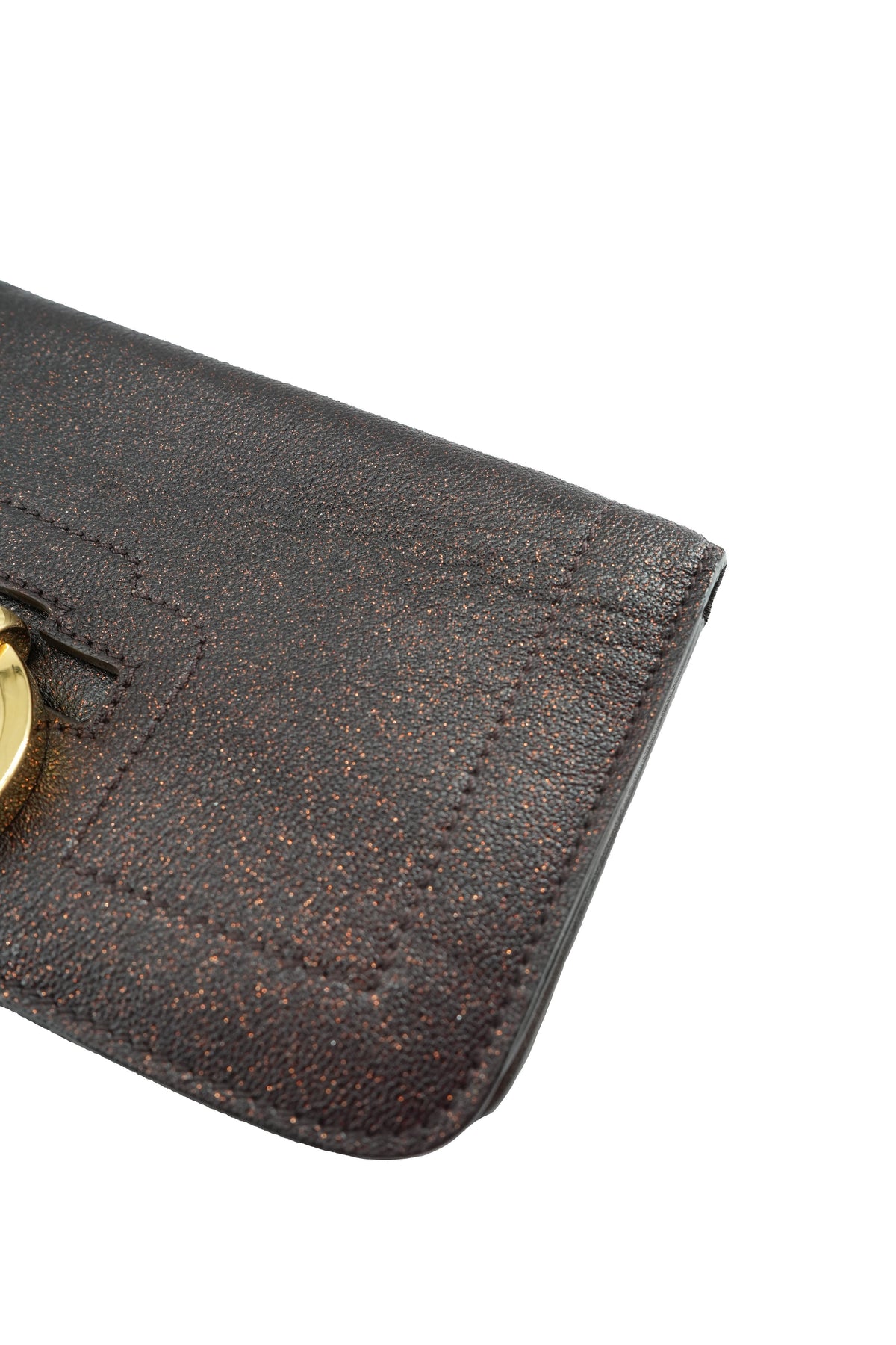 Jimmy Choo brown metallic clutch