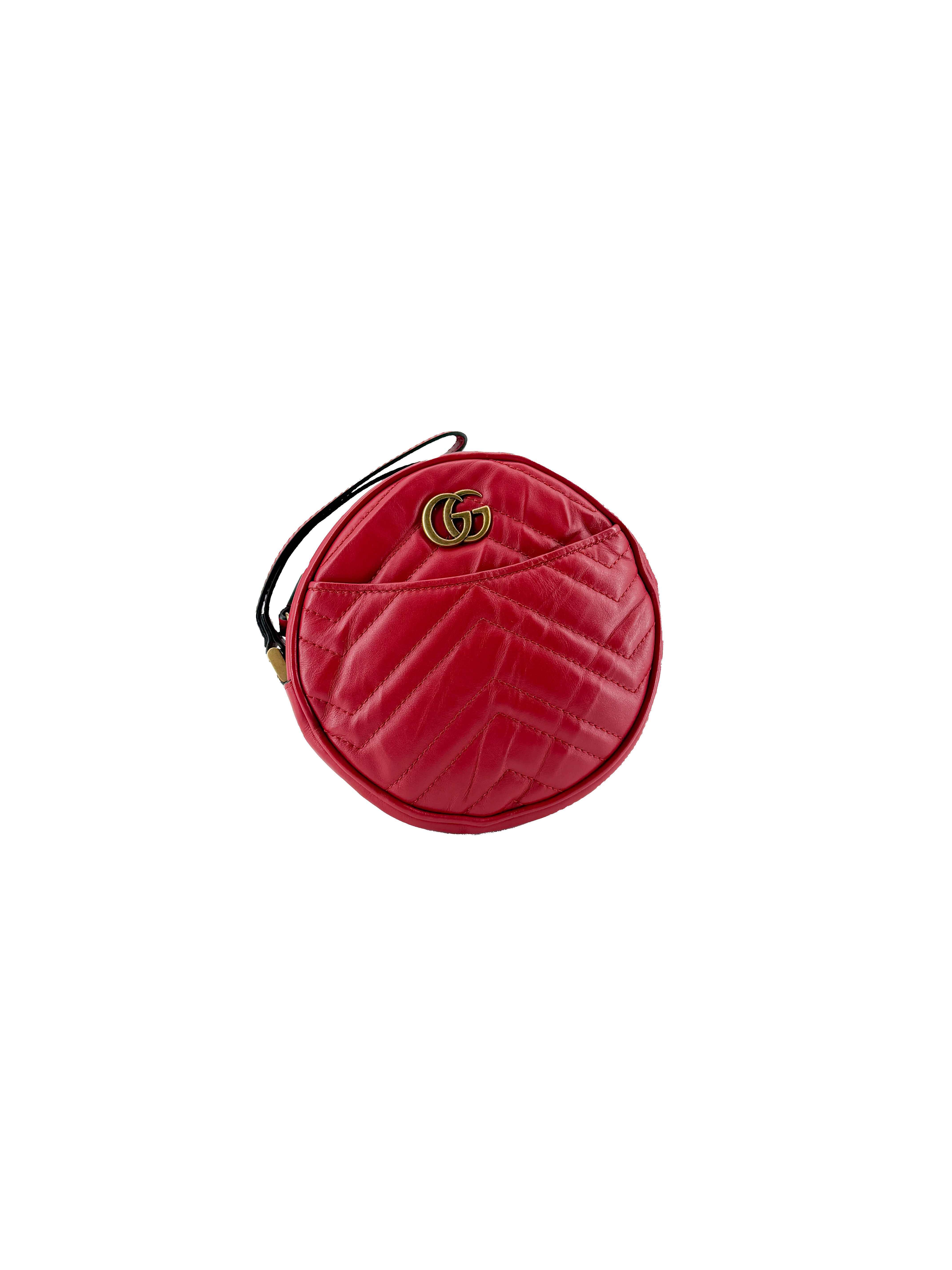 Gucci red Marmont GG wristlet 575164-584046