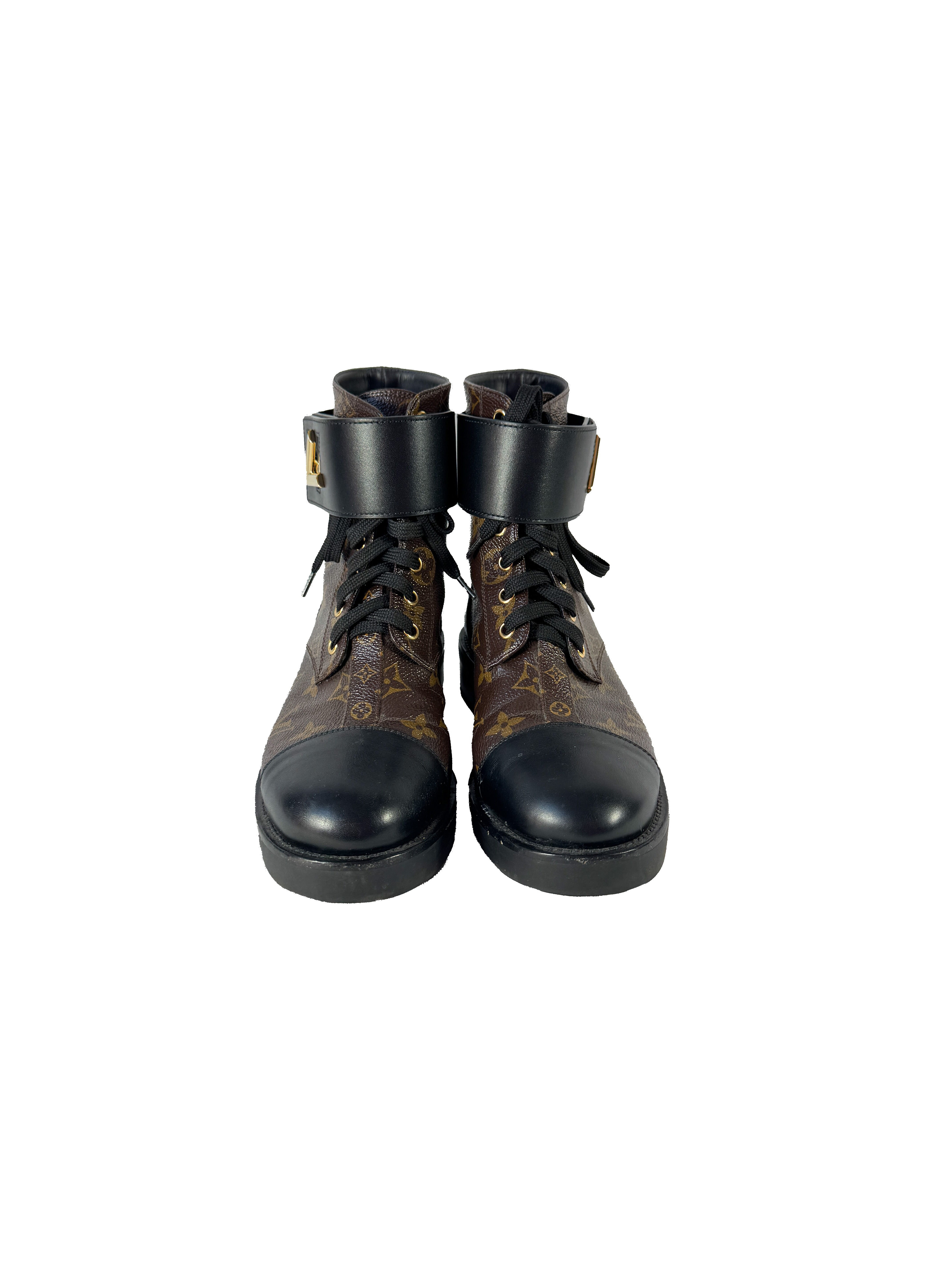 Louis Vuitton monogram Wonderland flat Ranger boots size 37 NL1200