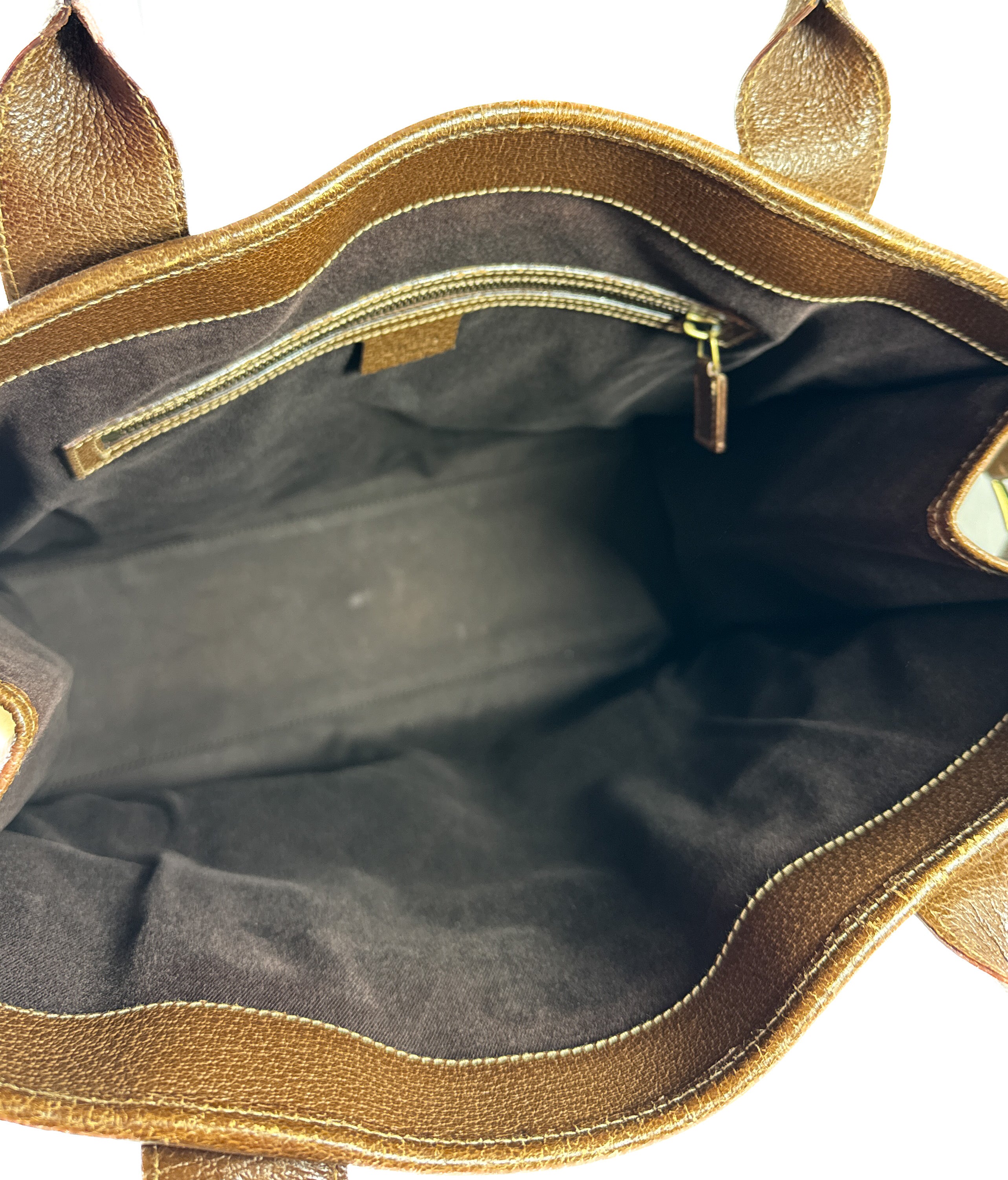 Gucci brown monogram vertical tote 214397