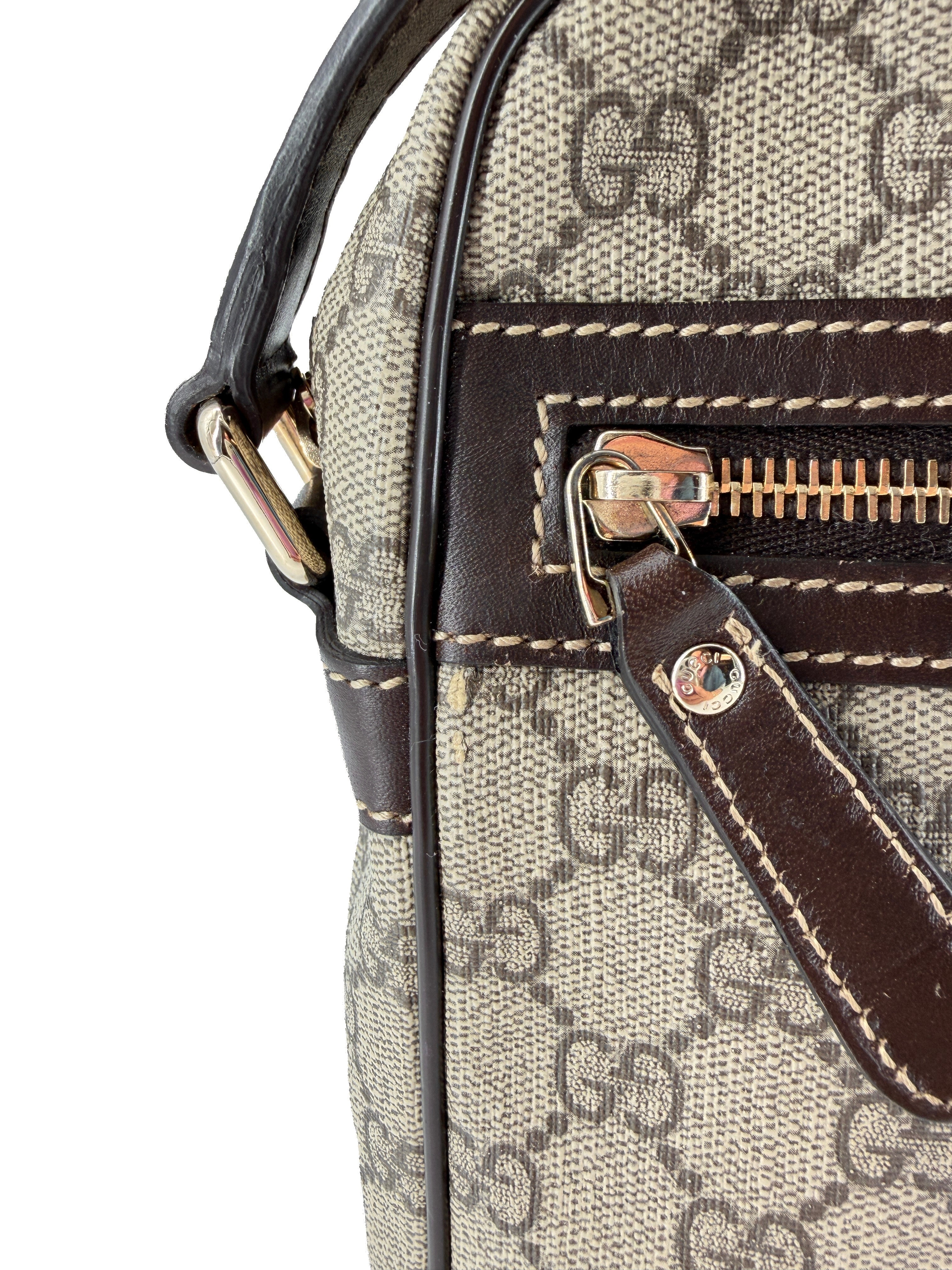 Gucci brown coated canvas crossbody 233268 525040