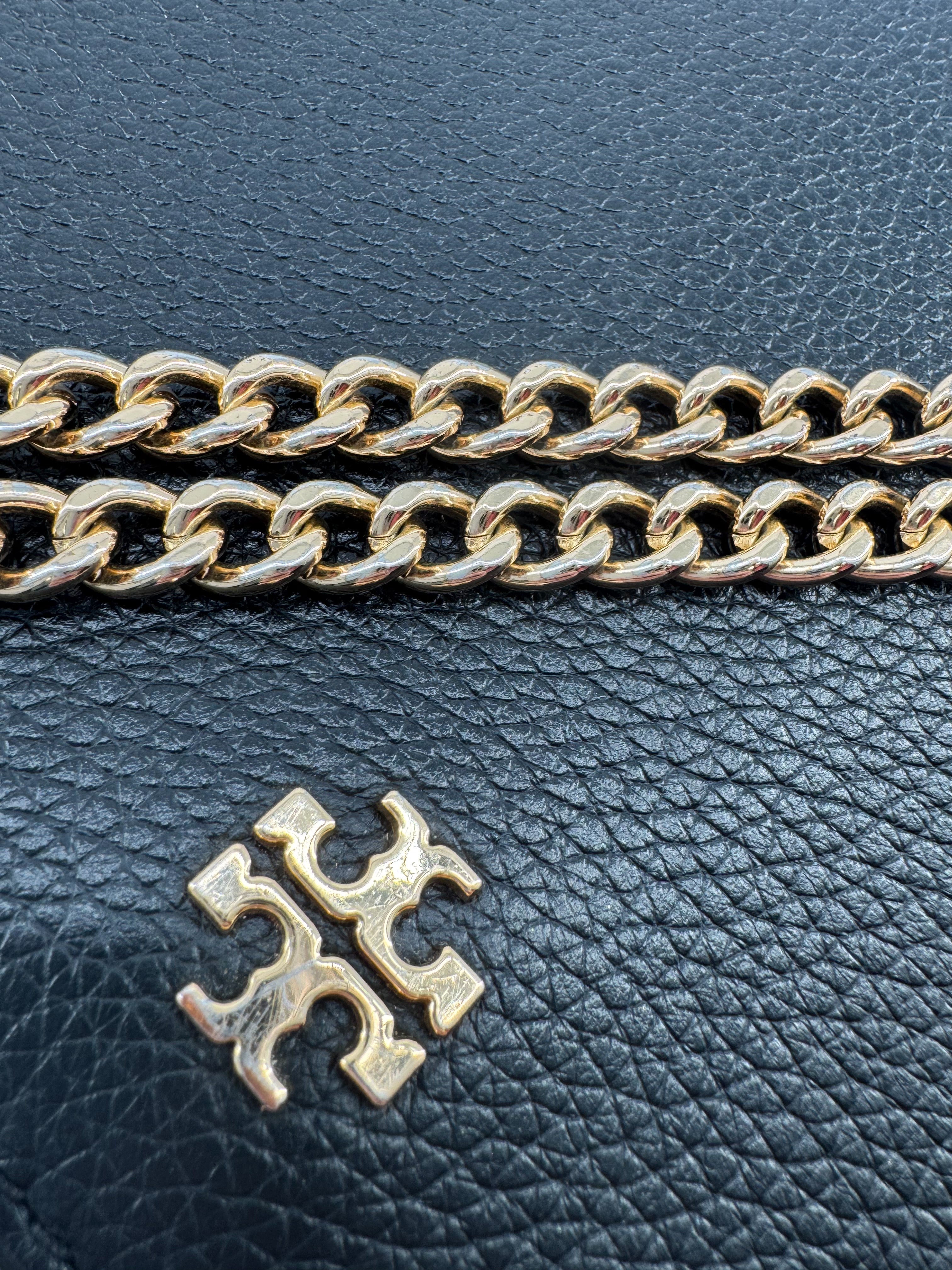 Tory Burch Carter black leather shoulder bag