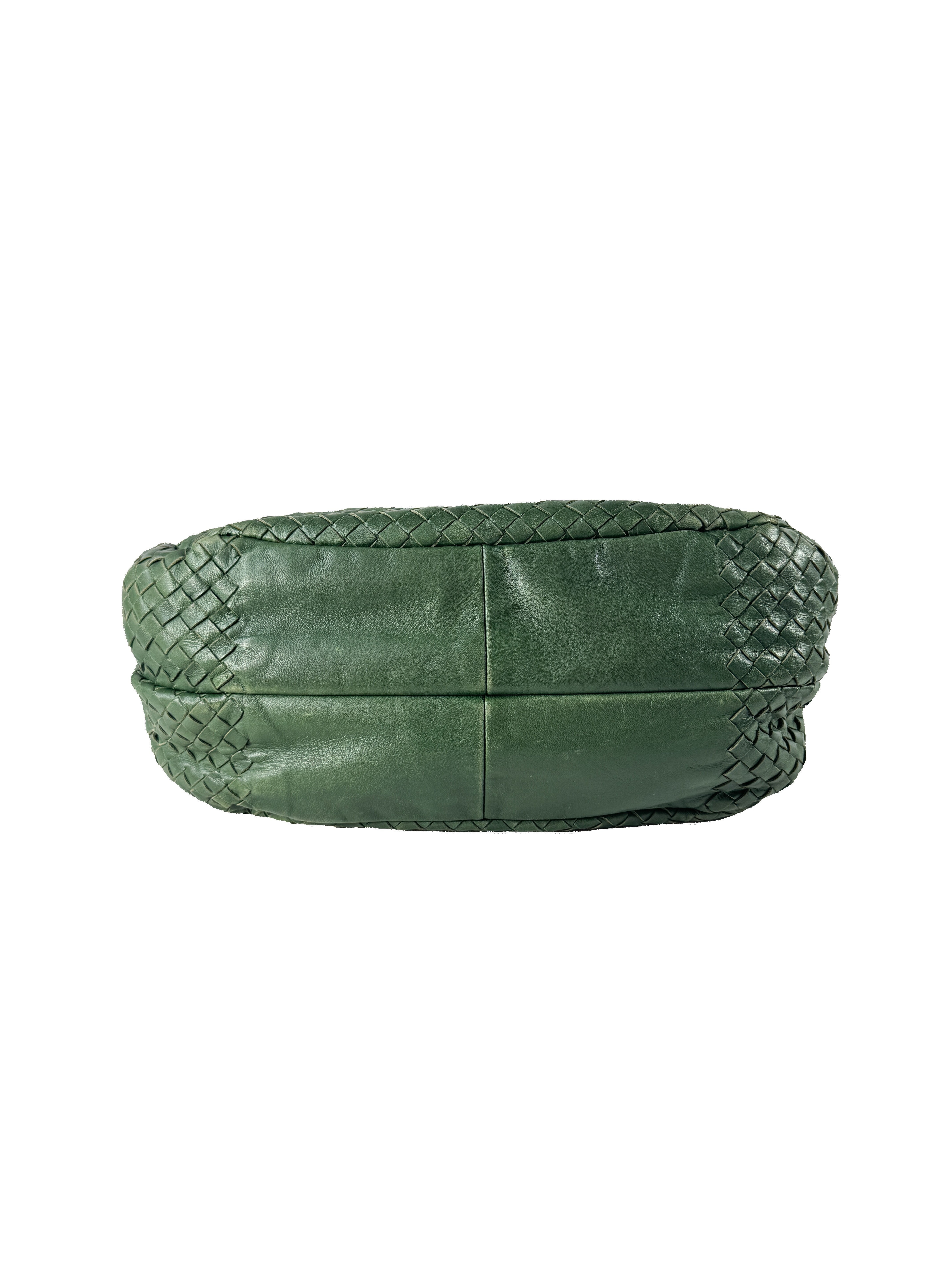 Bottega Veneta green intrecciato campana hobo 125787V00163278