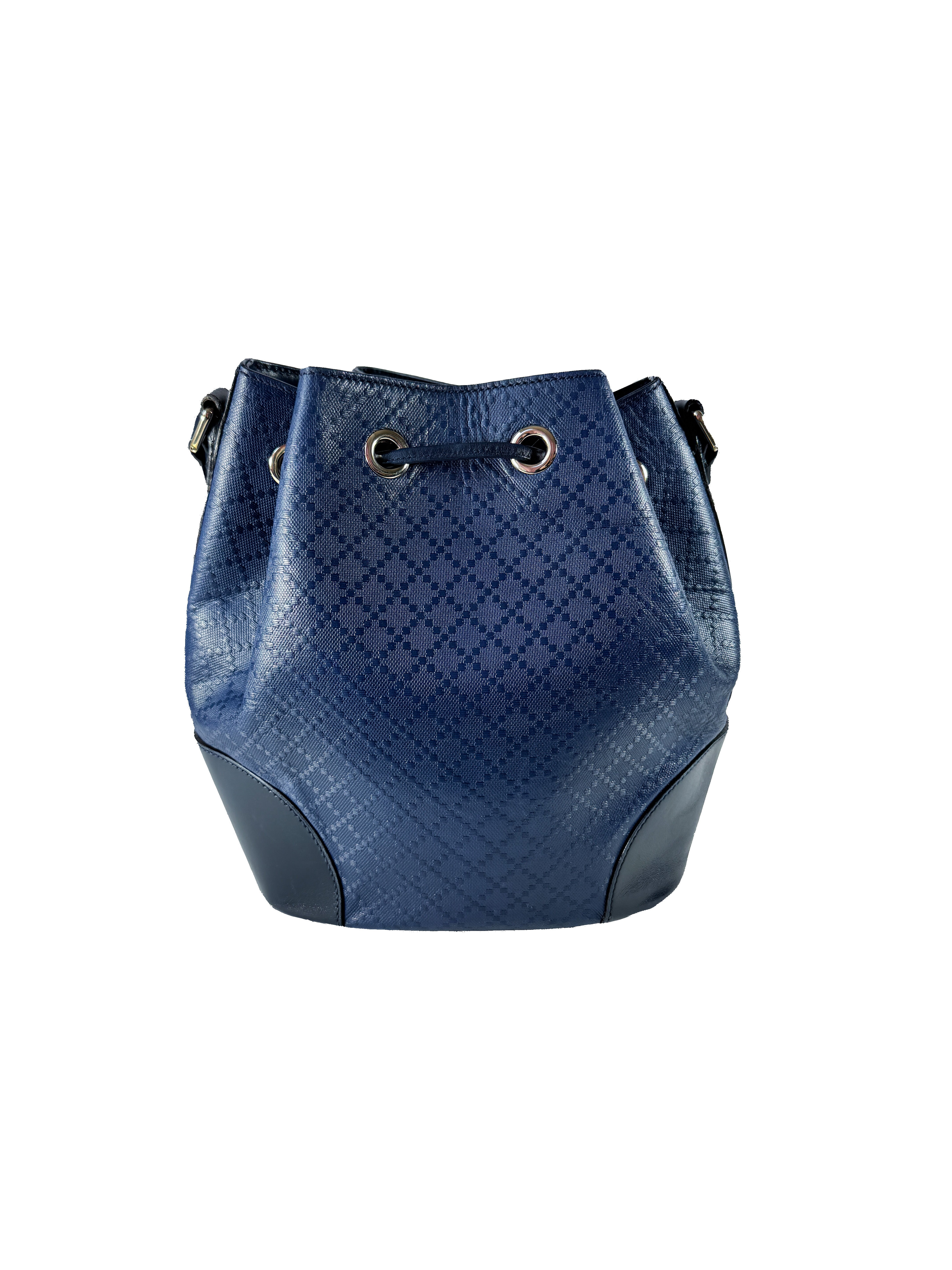 Gucci navy leather bucket bag 354228200047