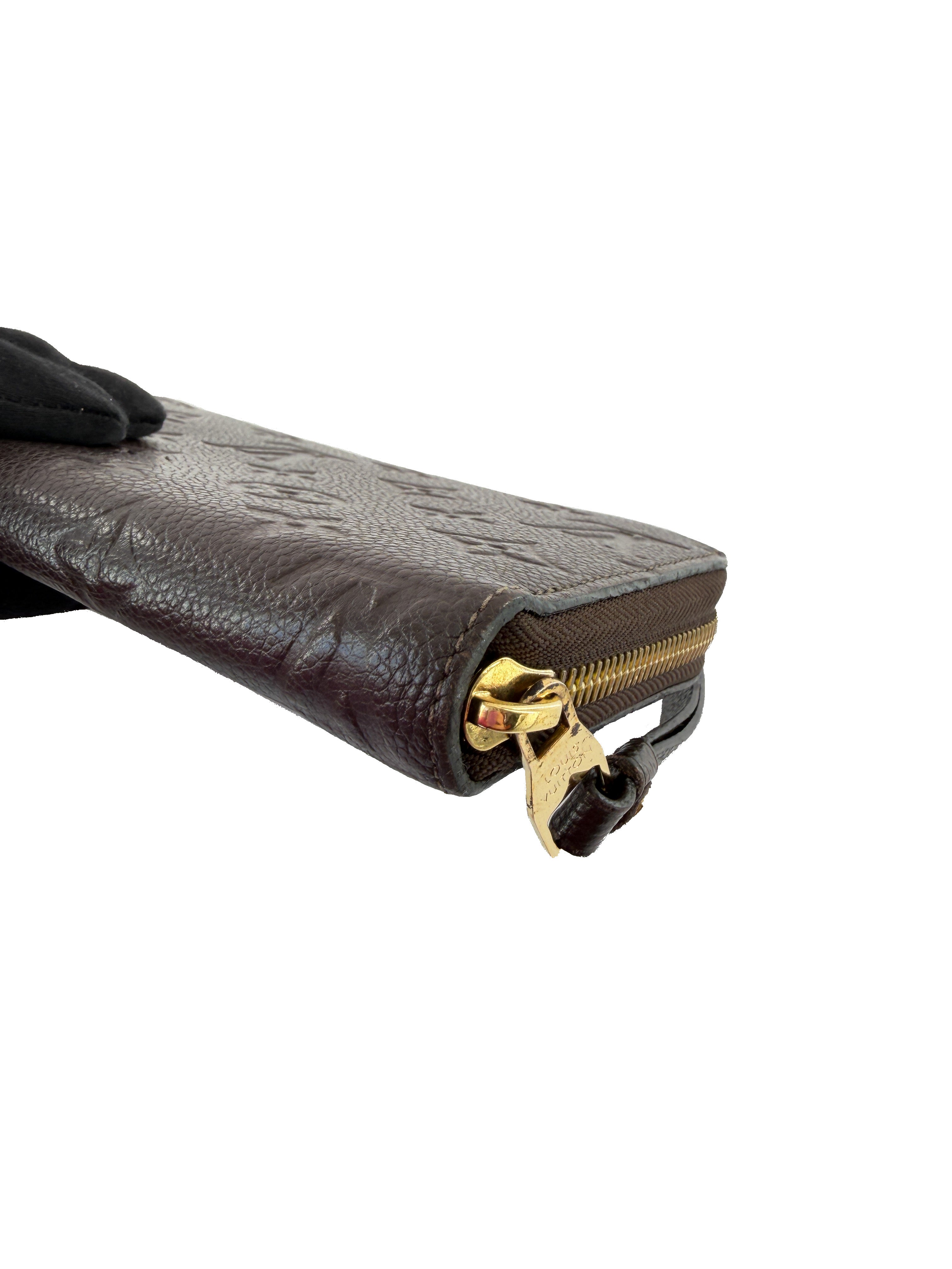 Louis Vuitton brown empreinte leather zippy wallet SP4183