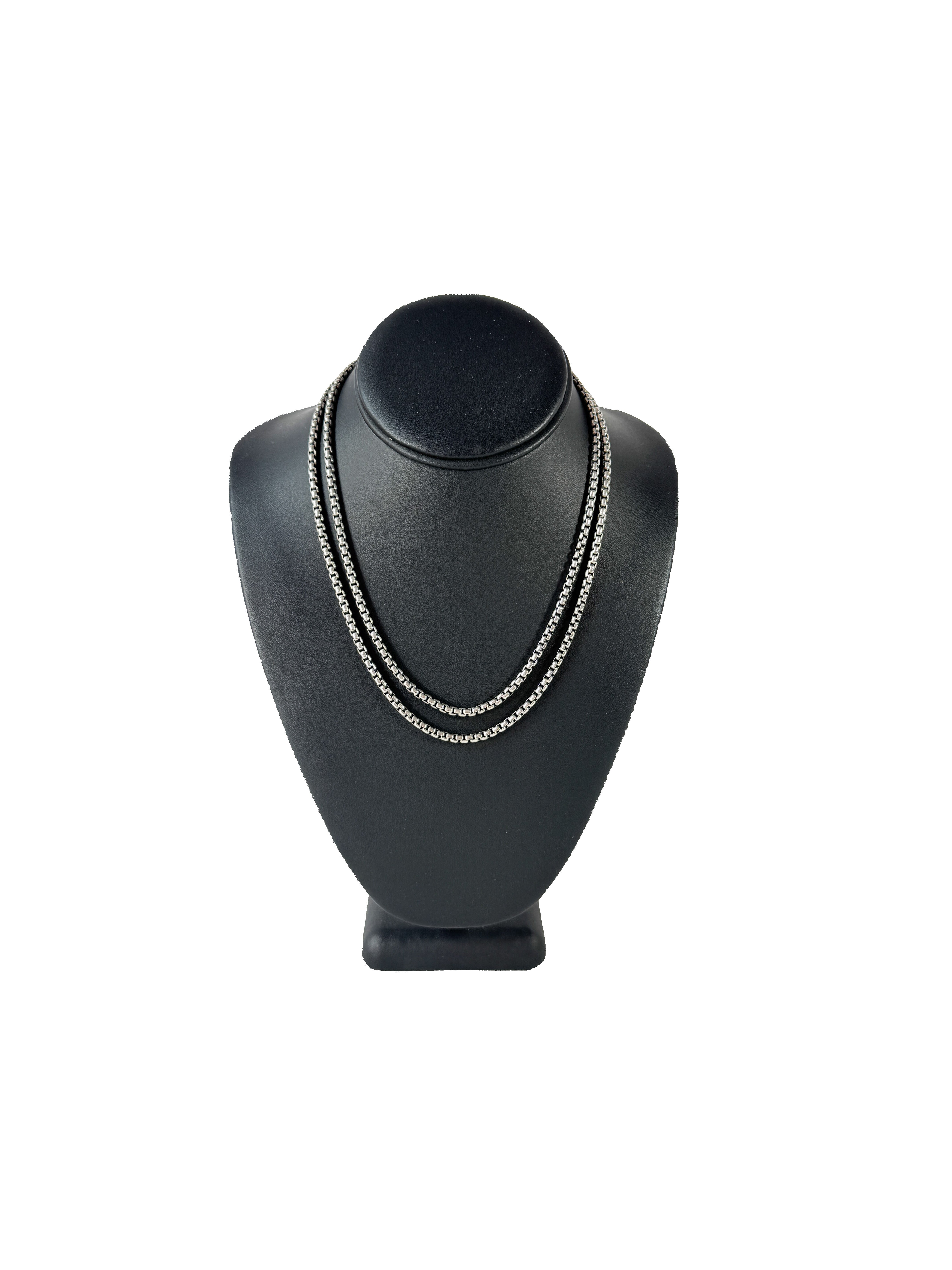 David Yurman sterling silver box chain necklace 32"