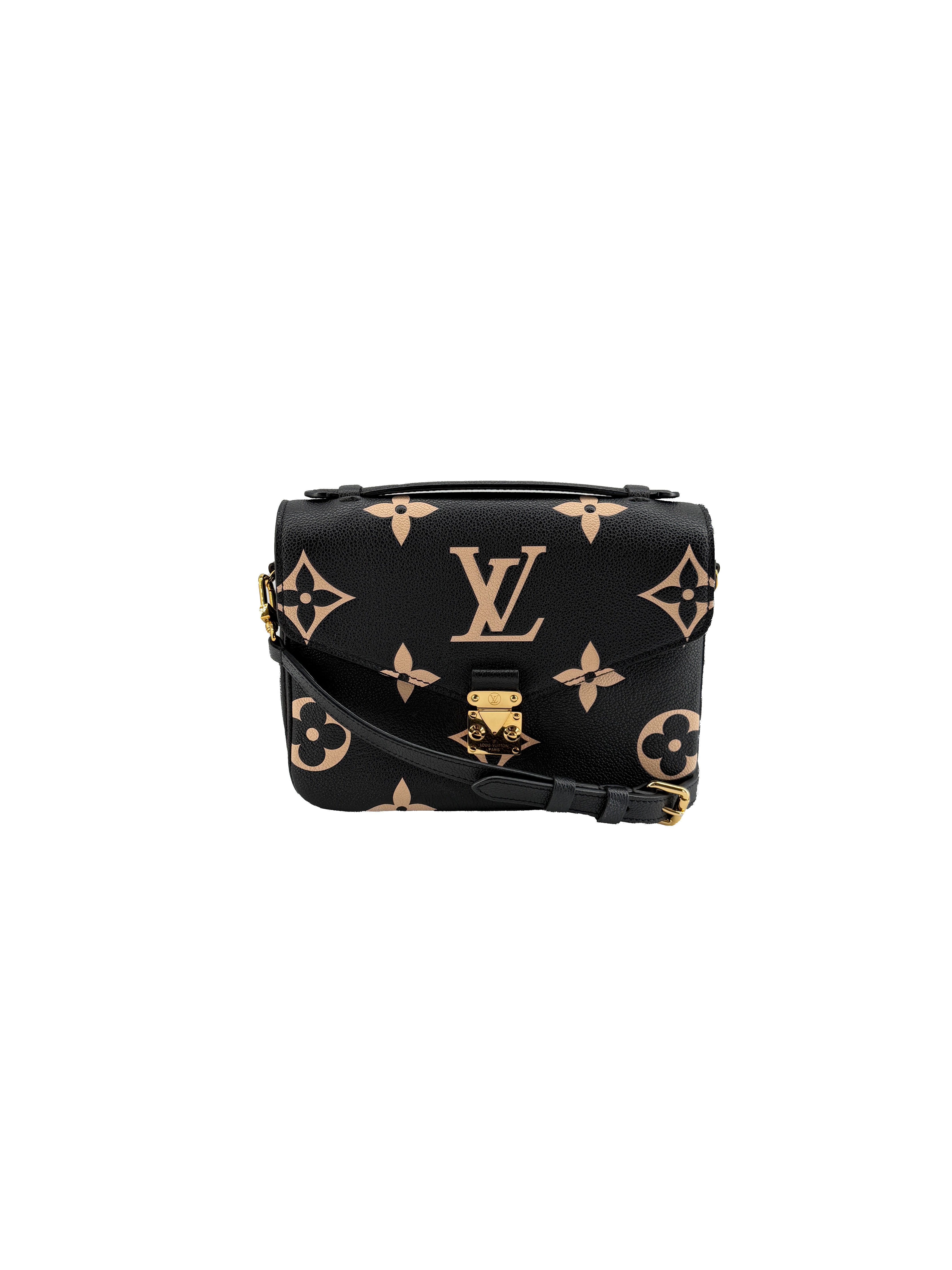 Louis Vuitton black, cream empreinte leather Pochette Metis DU5210