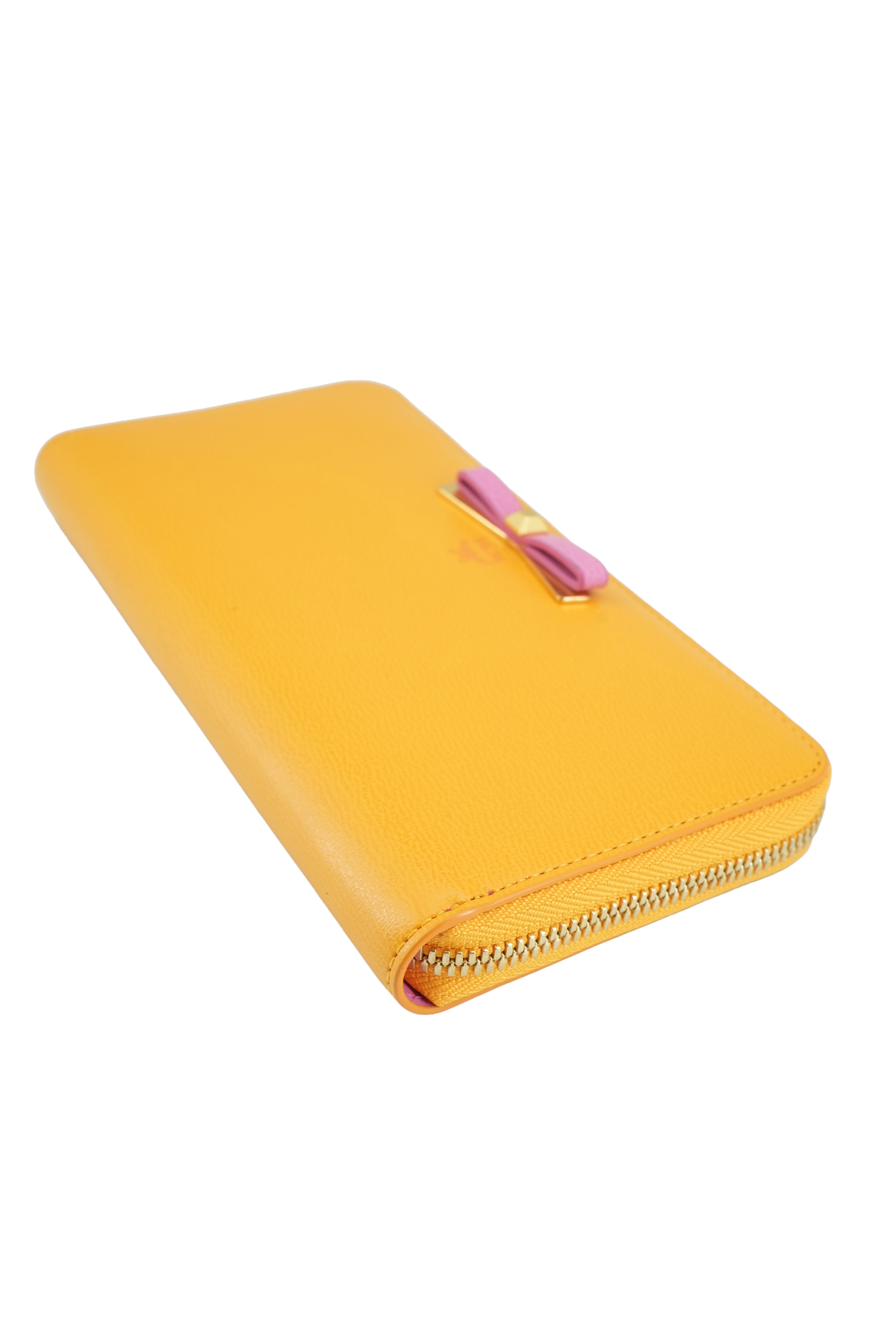 MCM yellow Mina long wallet BOX
