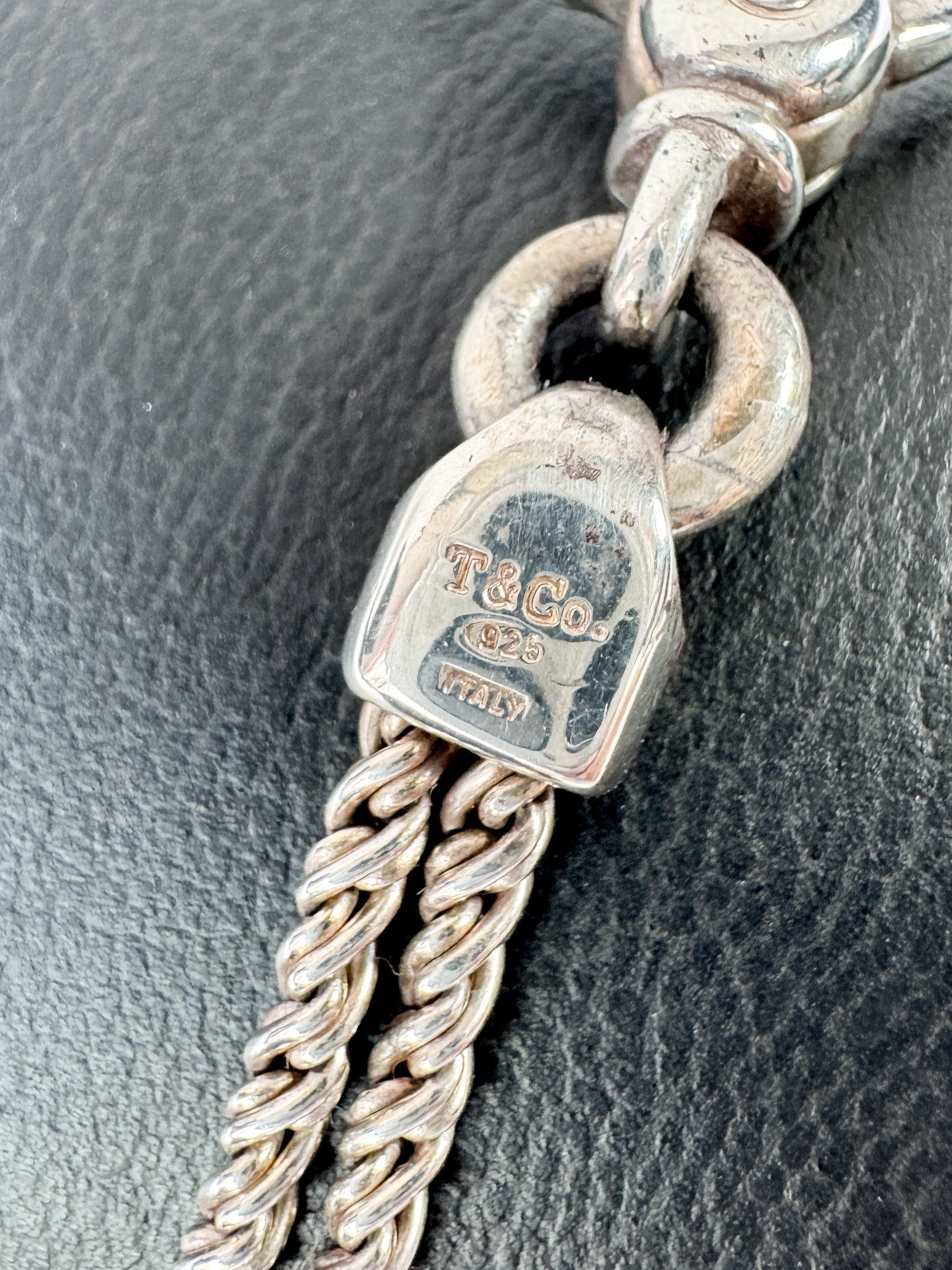 Tiffany & Co sterling silver double rope love knot bracelet