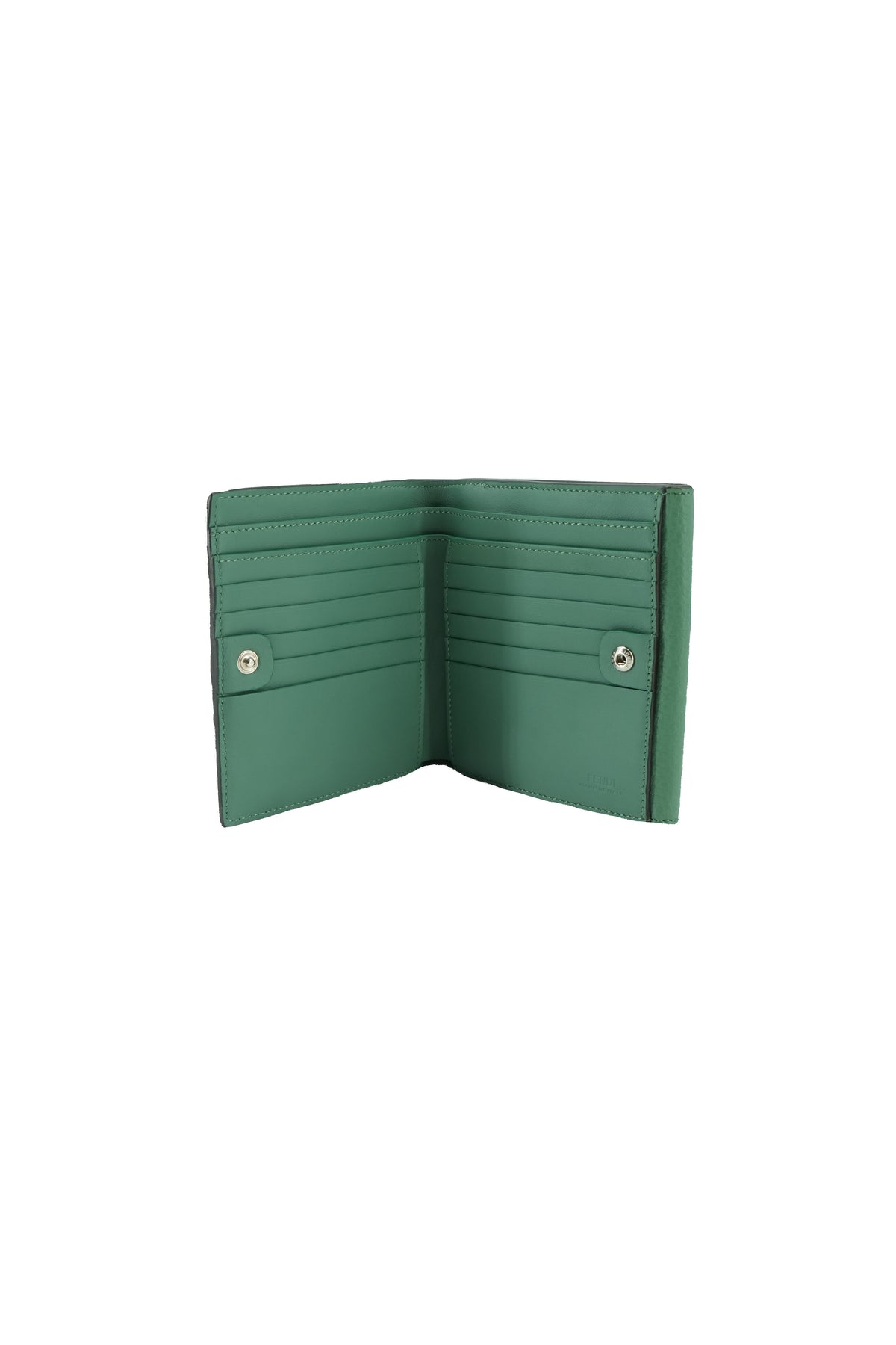Fendi Selleria green leather compact Peekaboo wallet 1855