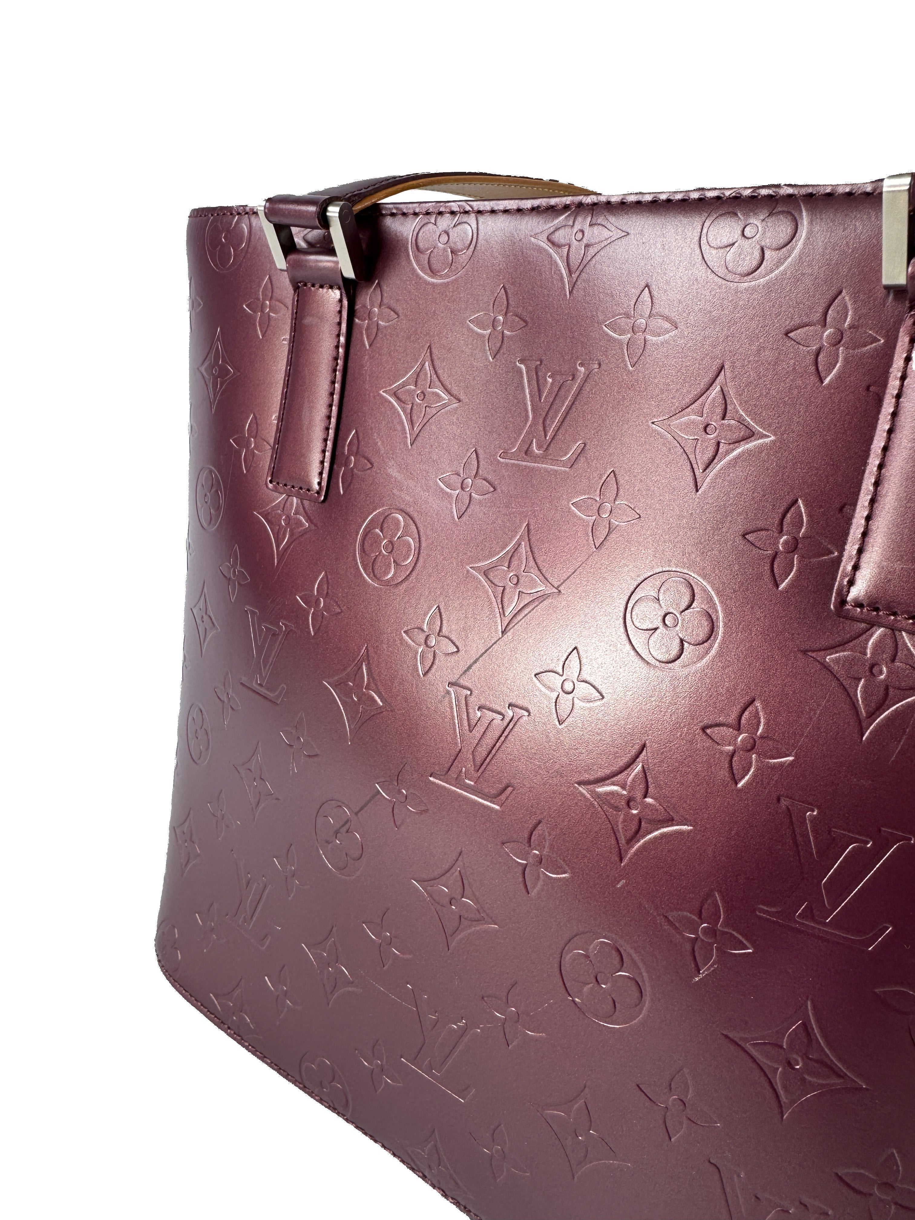 Louis Vuitton purple matte vernis Stockton tote CA0023