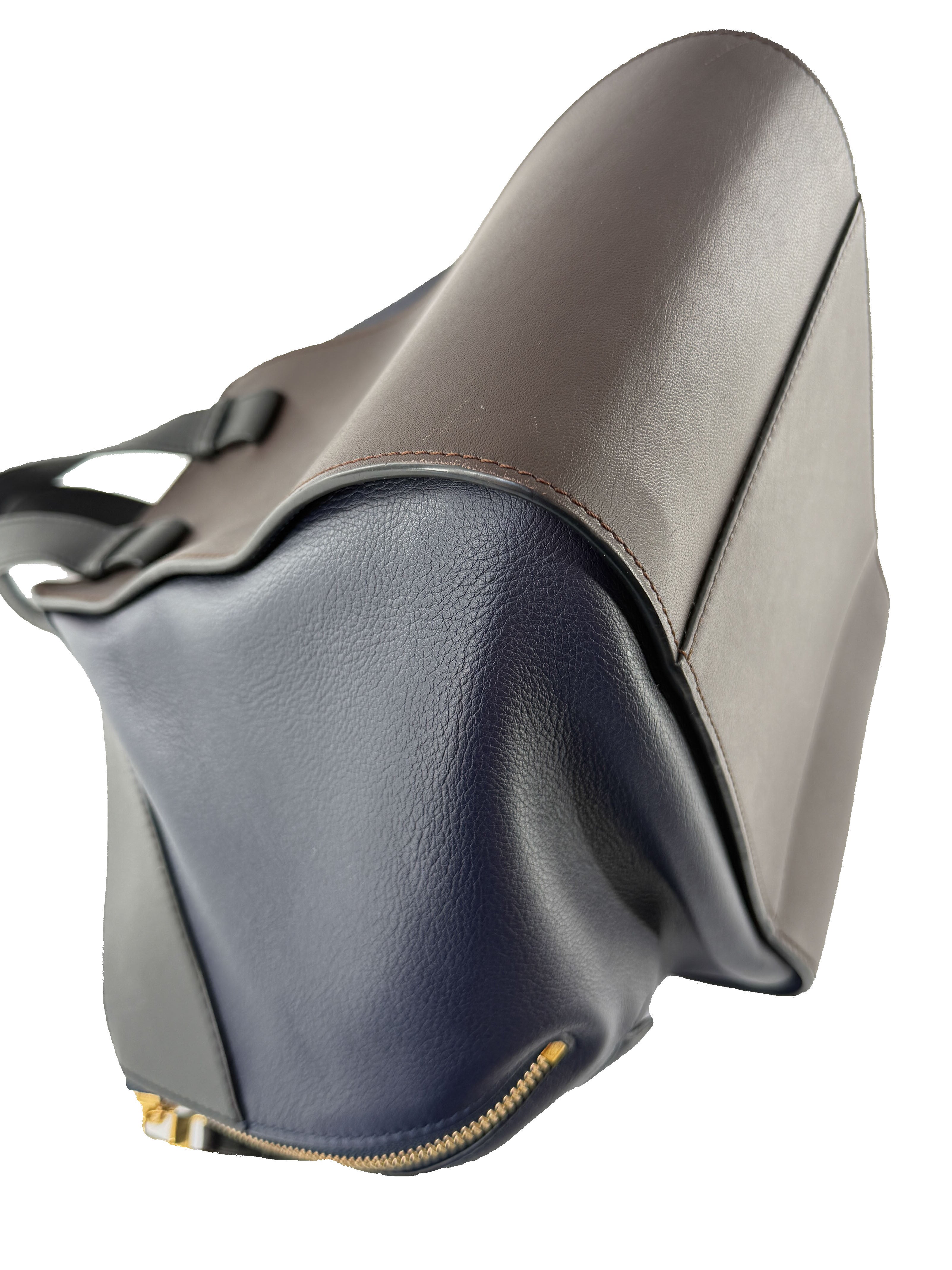 Loewe tri color navy, black, brown leather small Hammock bag 262023