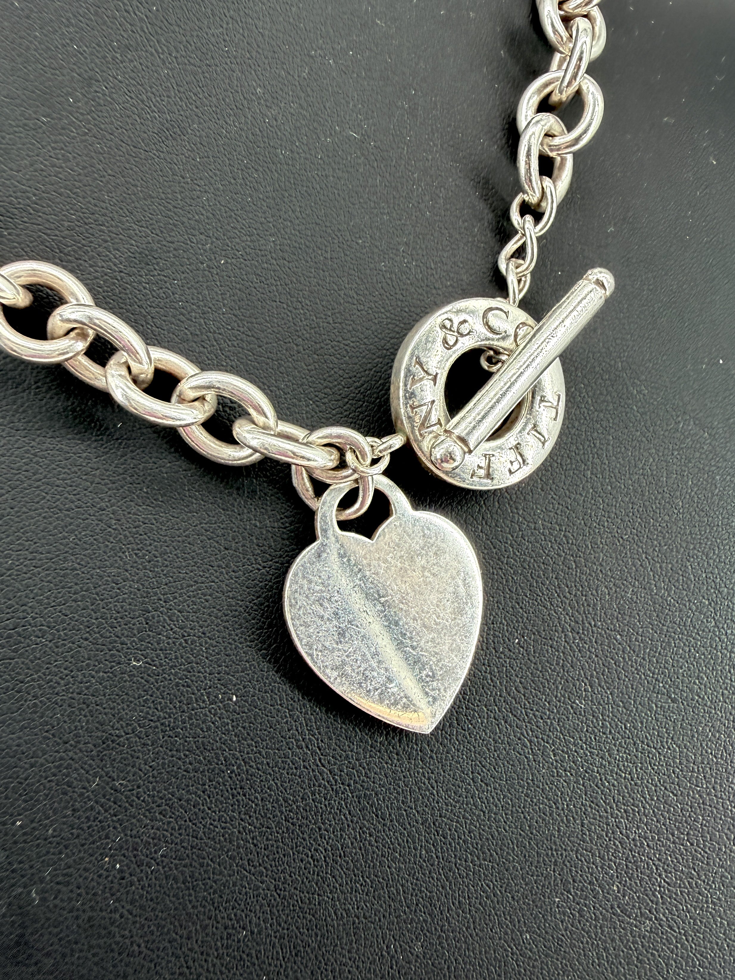 Tiffany & Co sterling silver heart toggle necklace