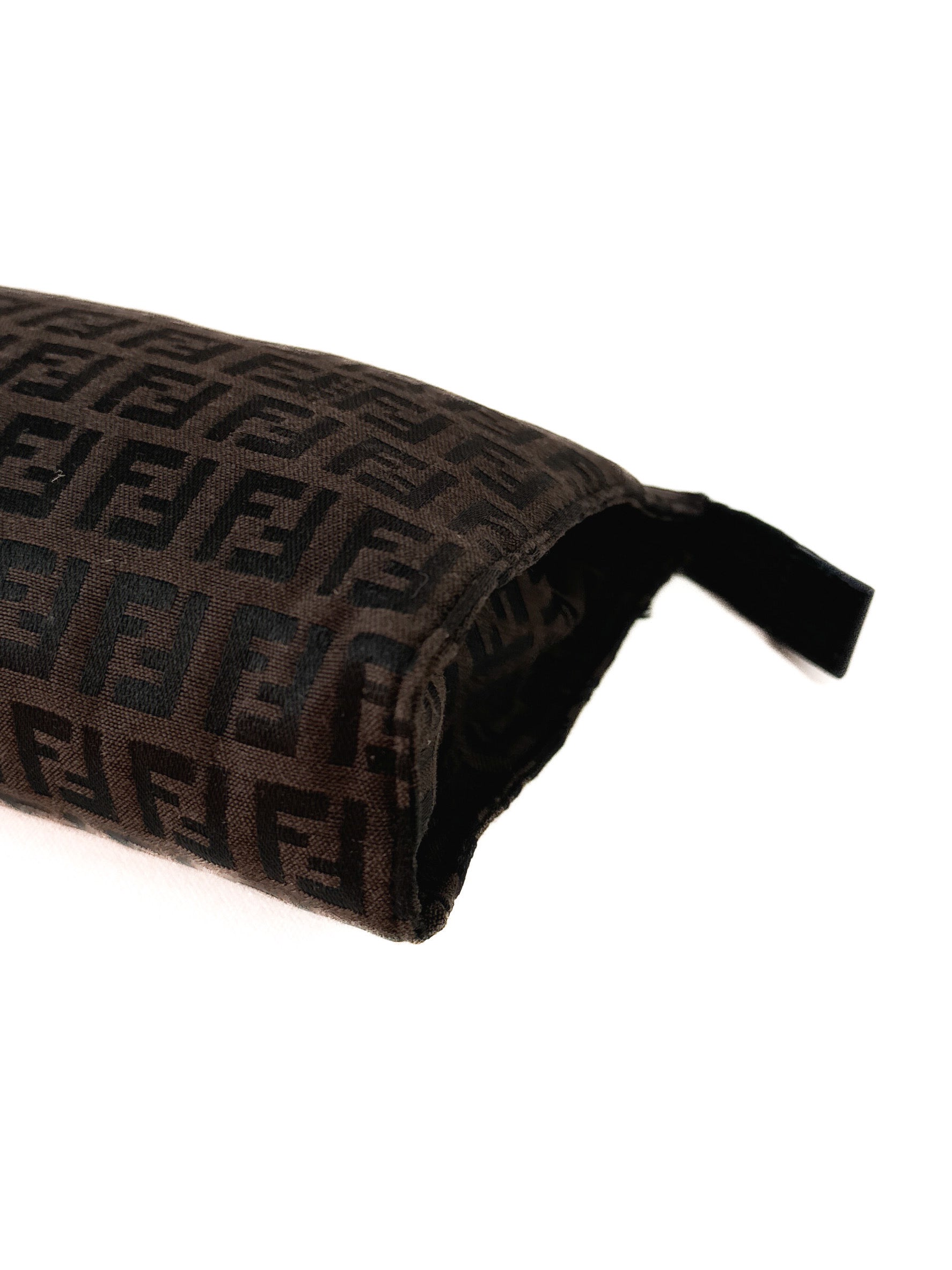 Fendi brown black Zucchino zip pouch