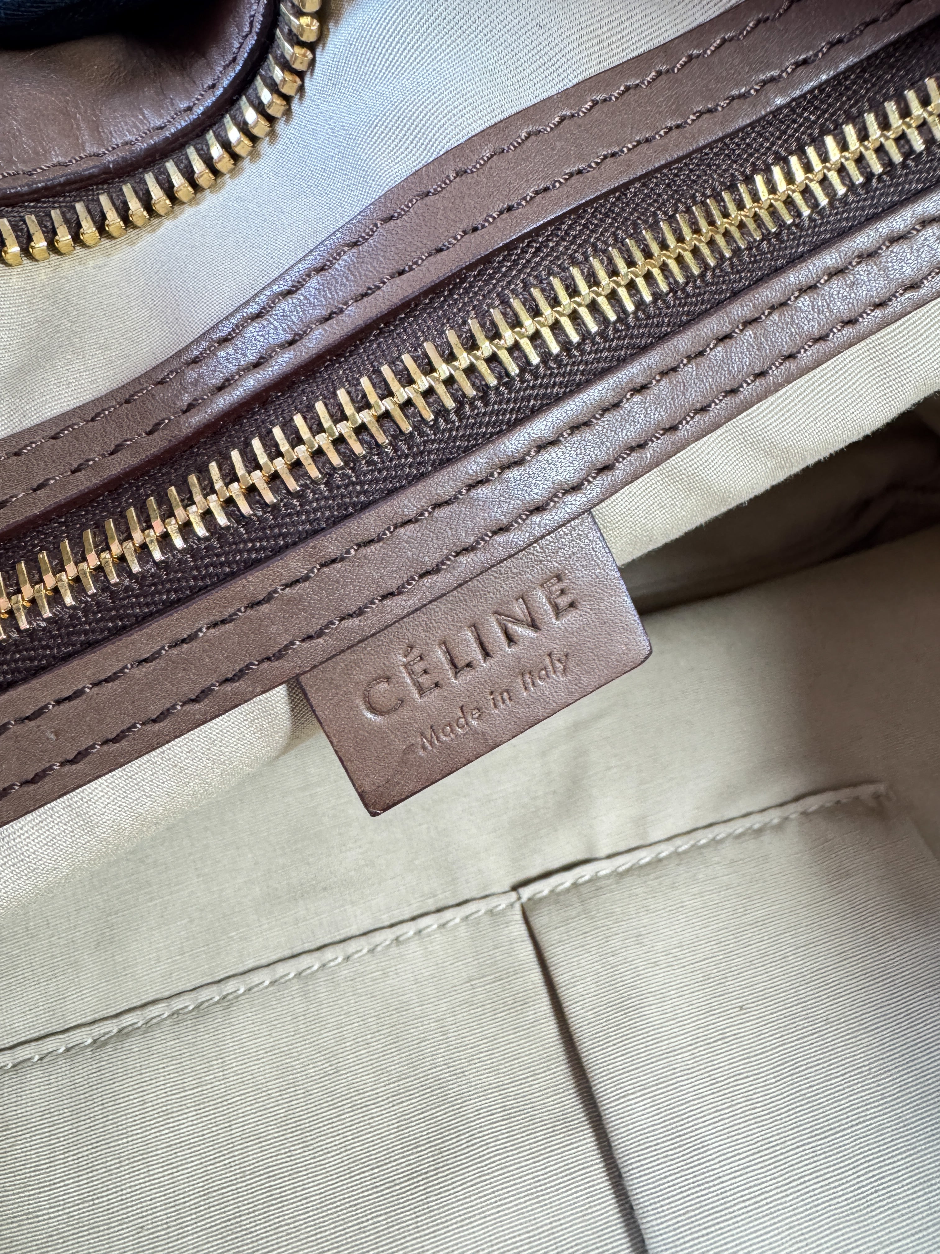 Celine 2 tone brown leather bag WPA0140