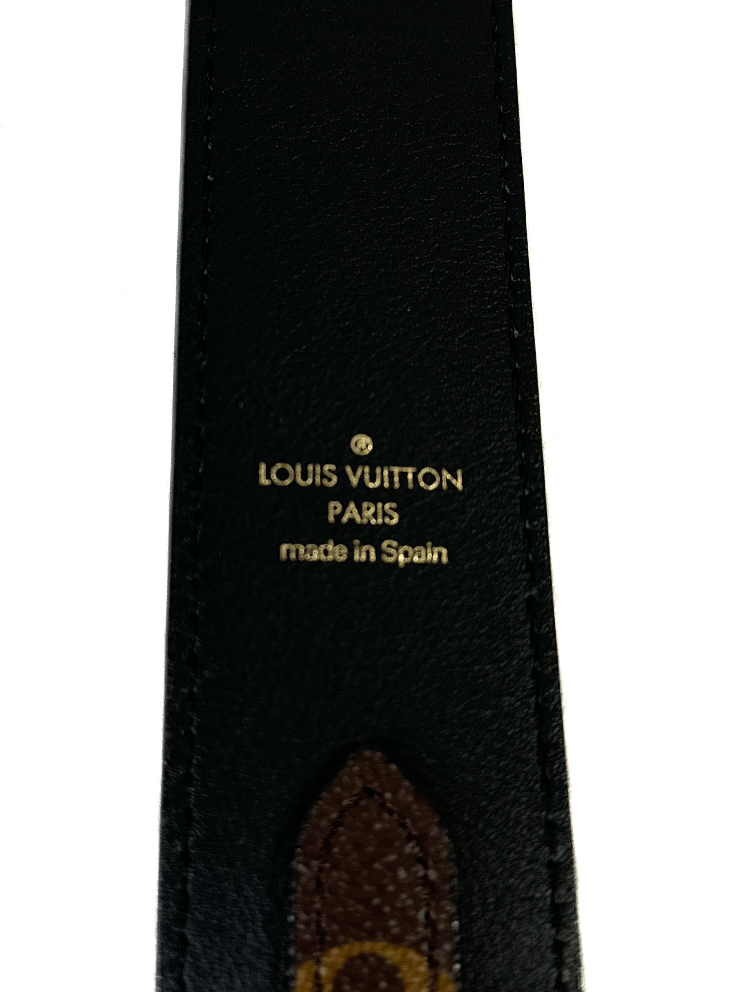 Louis Vuitton monogram brown black wide strap JO2288