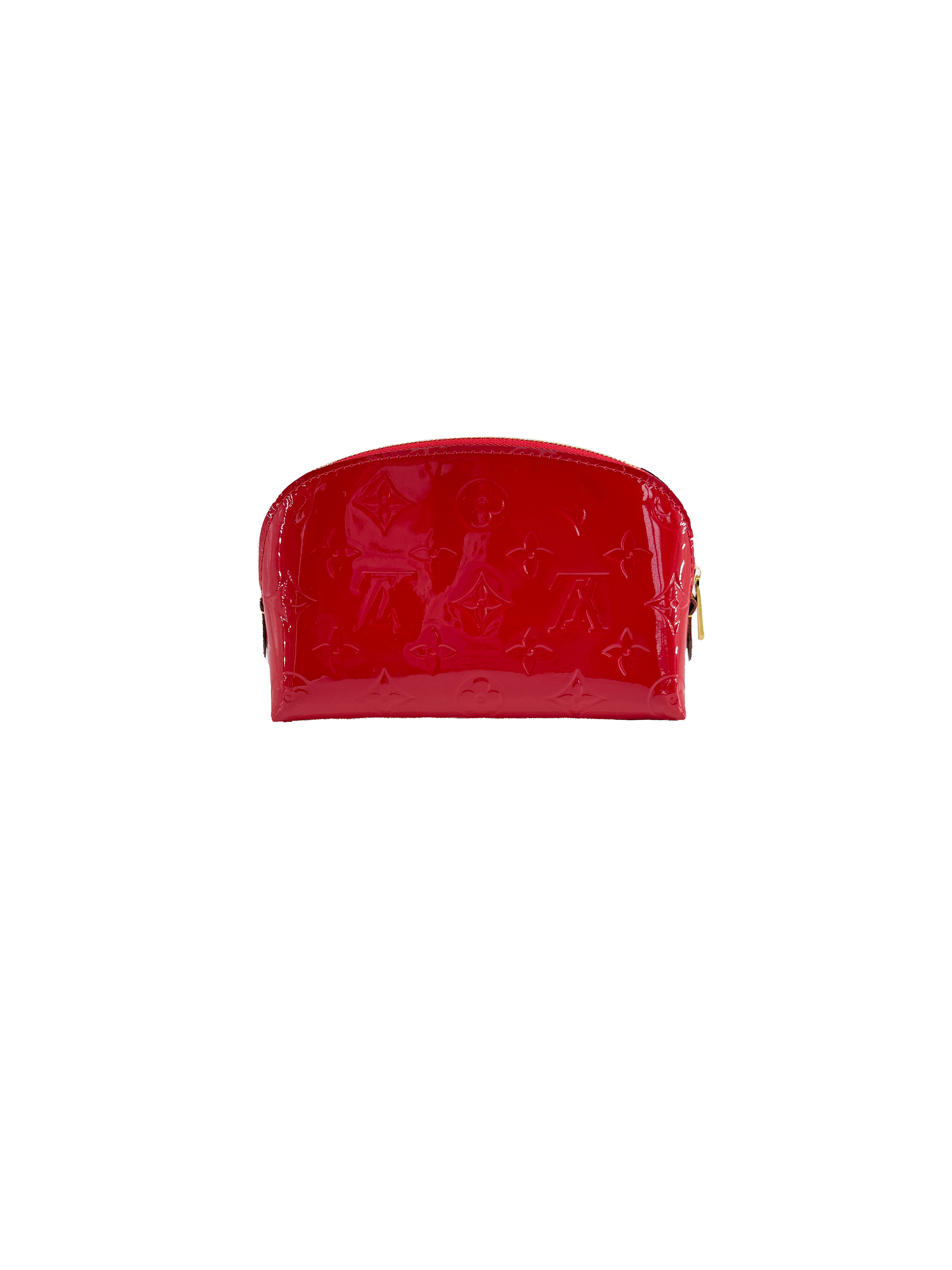 Louis Vuitton monogram vernis red Cosmetic pouch PM SR4178