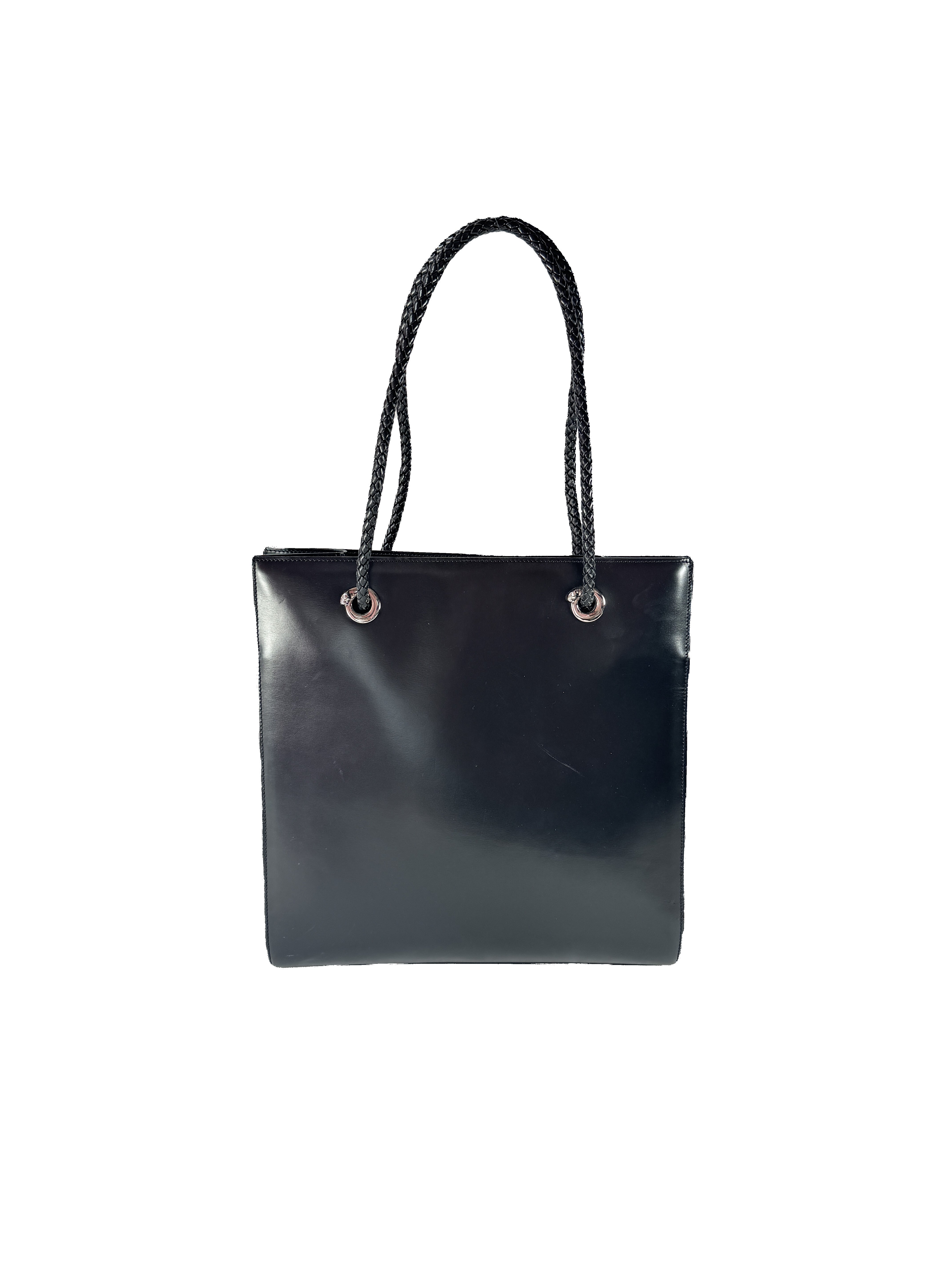 Cartier black leather Panthere tote EBCK