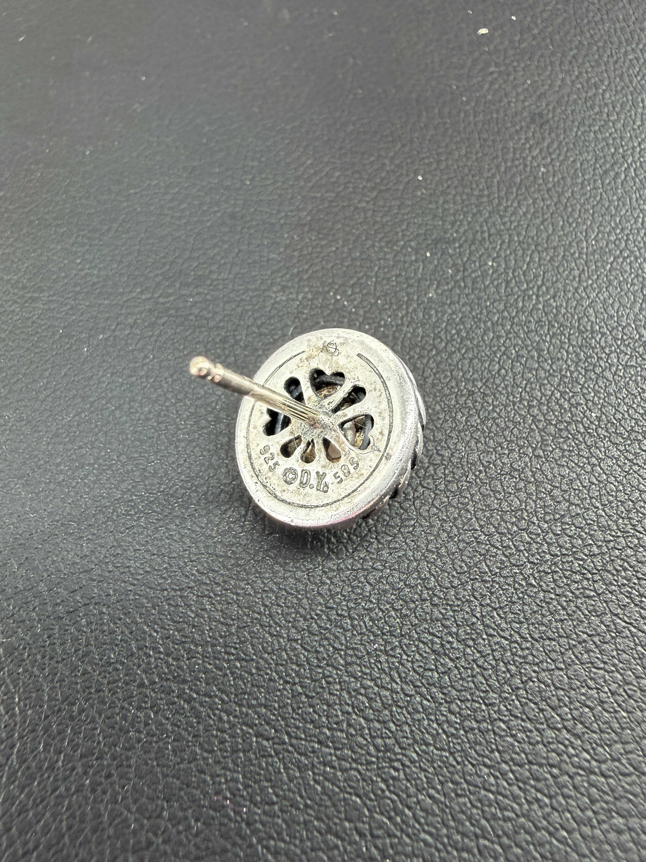 David Yurman sterling silver, yellow gold, pearl cookie stud earrings - My Girlfriend's Wardrobe LLC