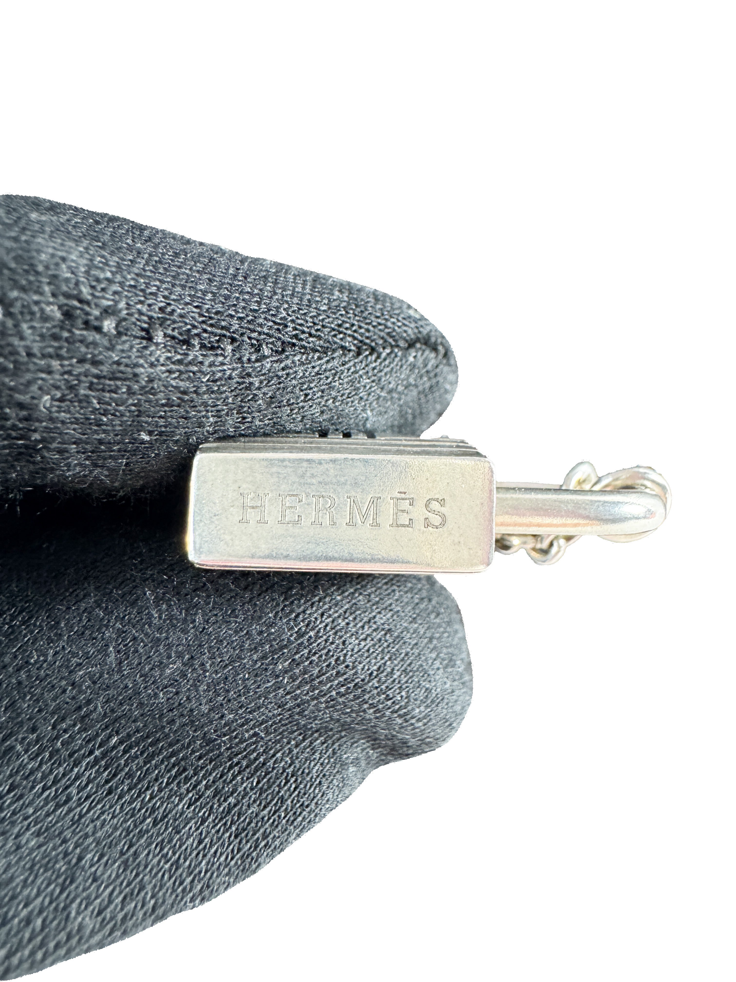 Hermès sterling silver Kelly cadena lock necklace BOX