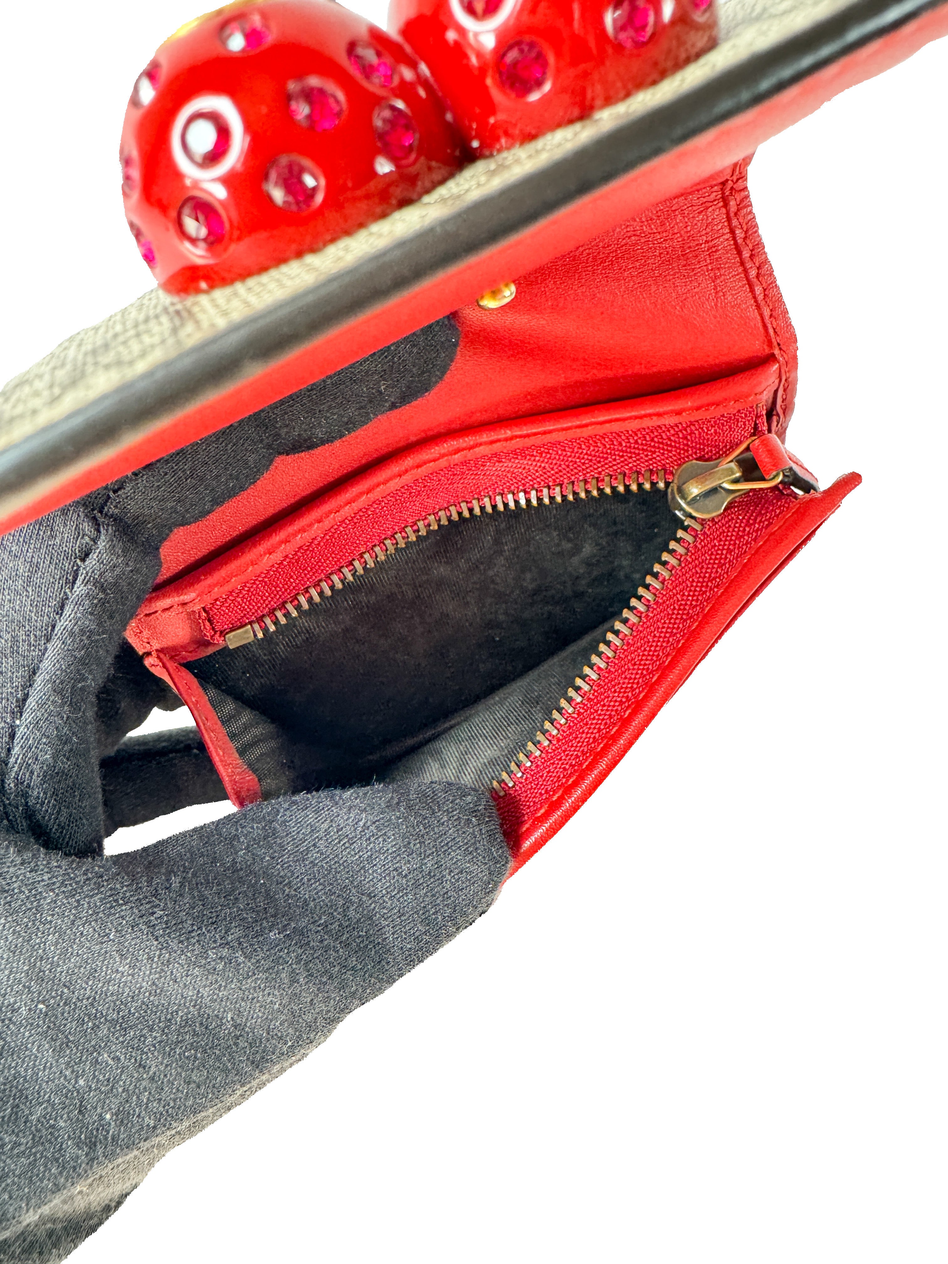 Gucci GG Supreme signature cherry cardholder wallet 4760501147