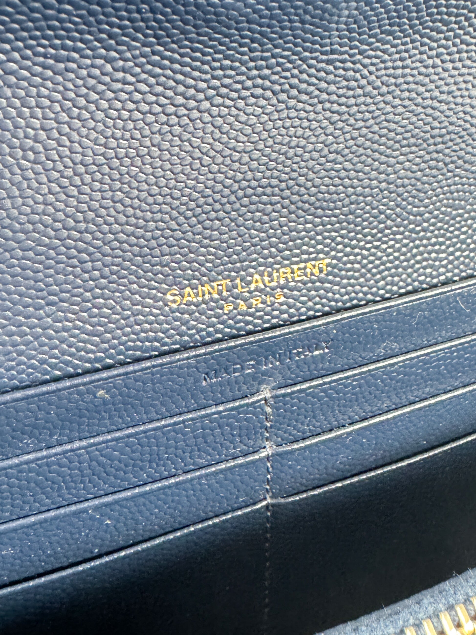 Saint Laurent navy Cassandre long wallet CFP3722640618