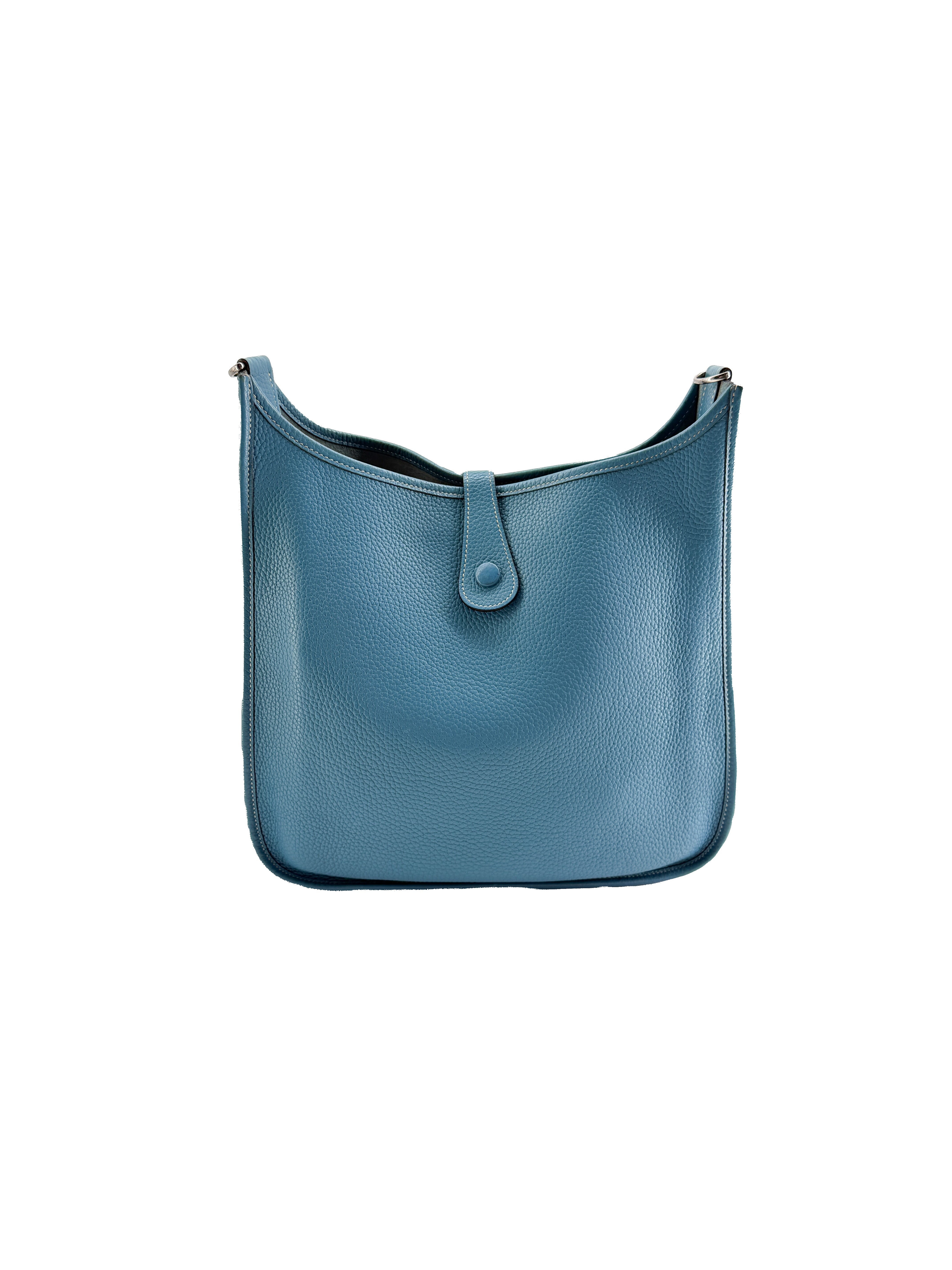 Hermès blue jean Evelyne 1 PM square J