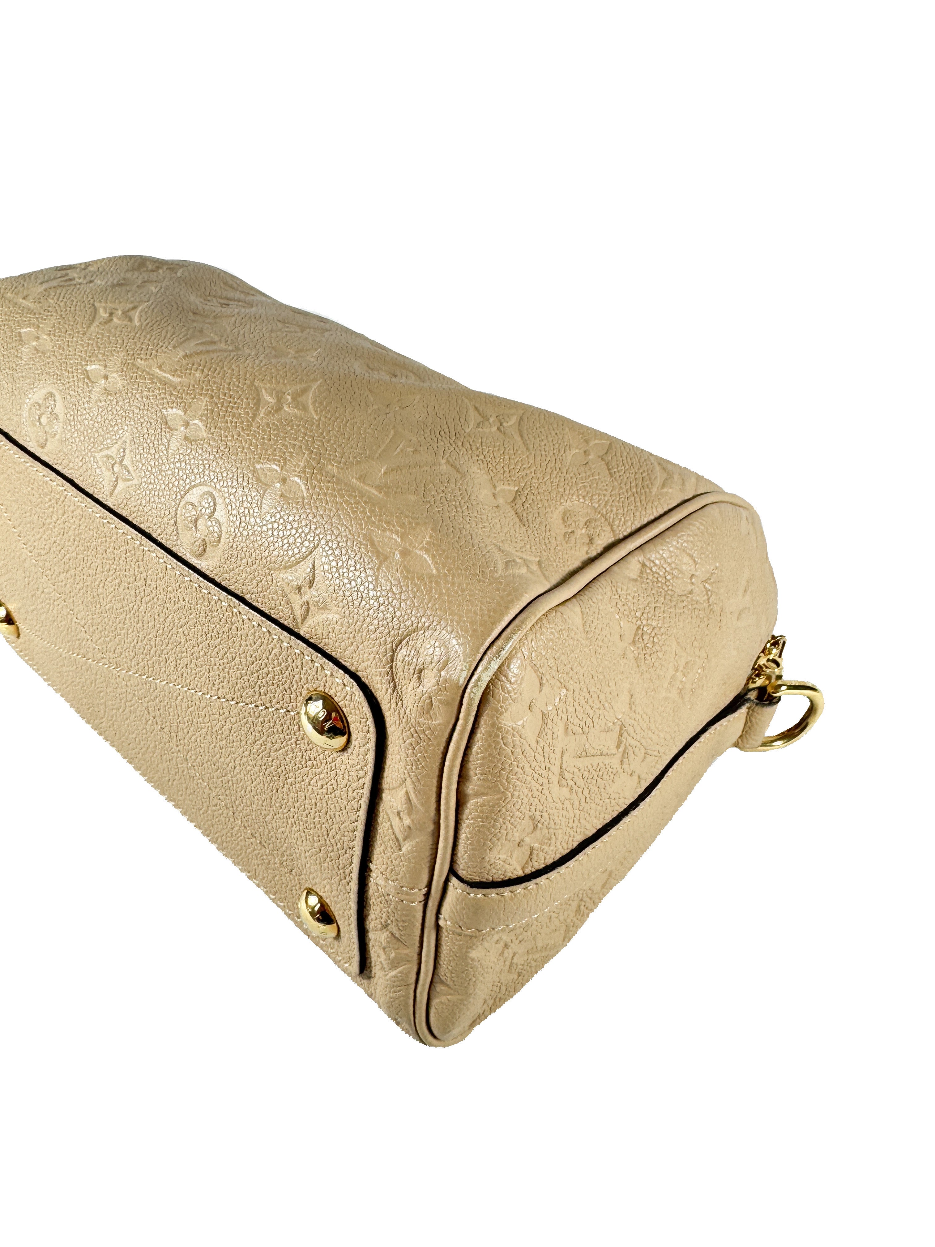 Louis Vuitton monogram beige empreinte speedy 25 bandouliere DU1165