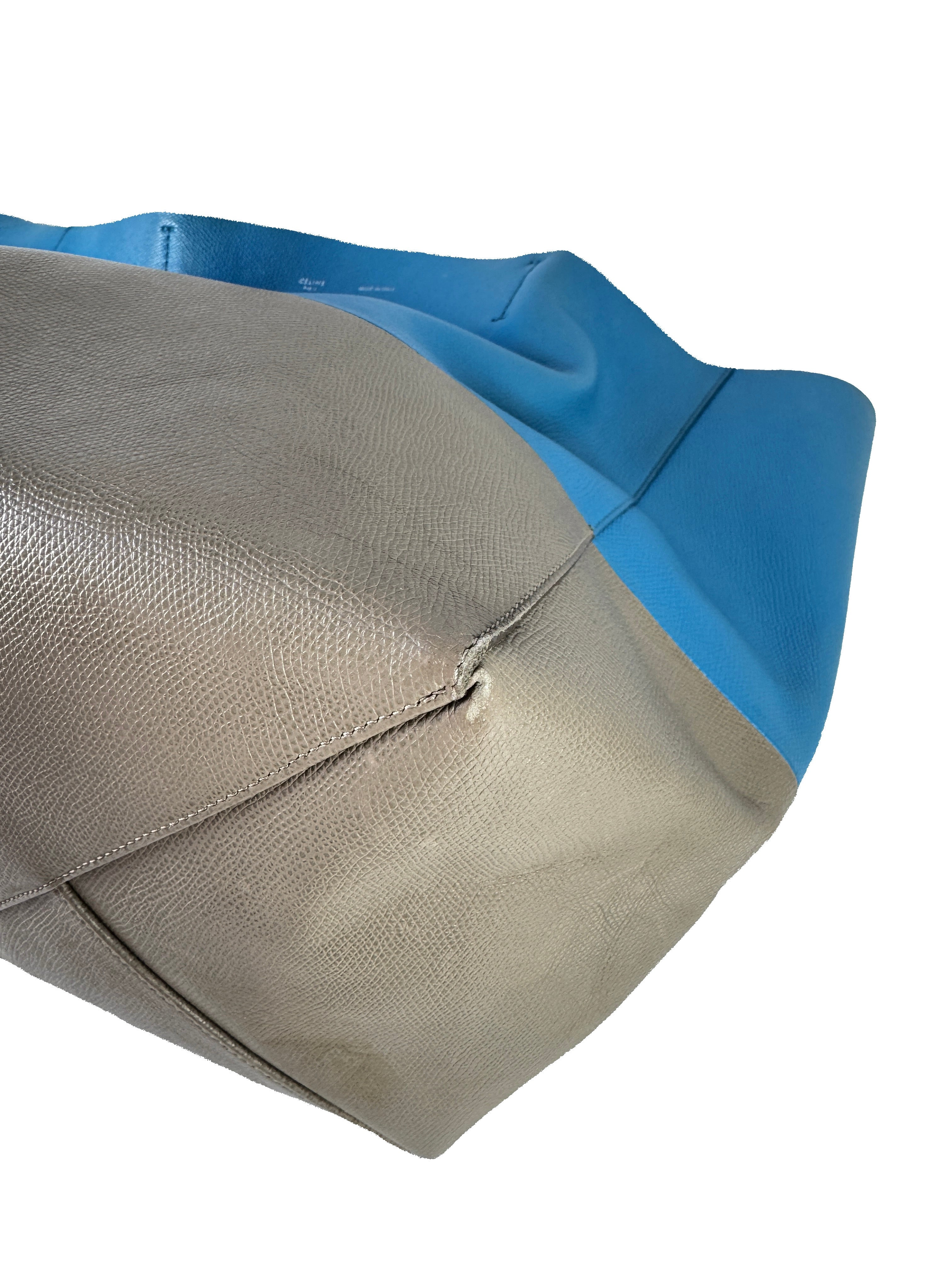 Celine blue/taupe horizontal Cabas tote