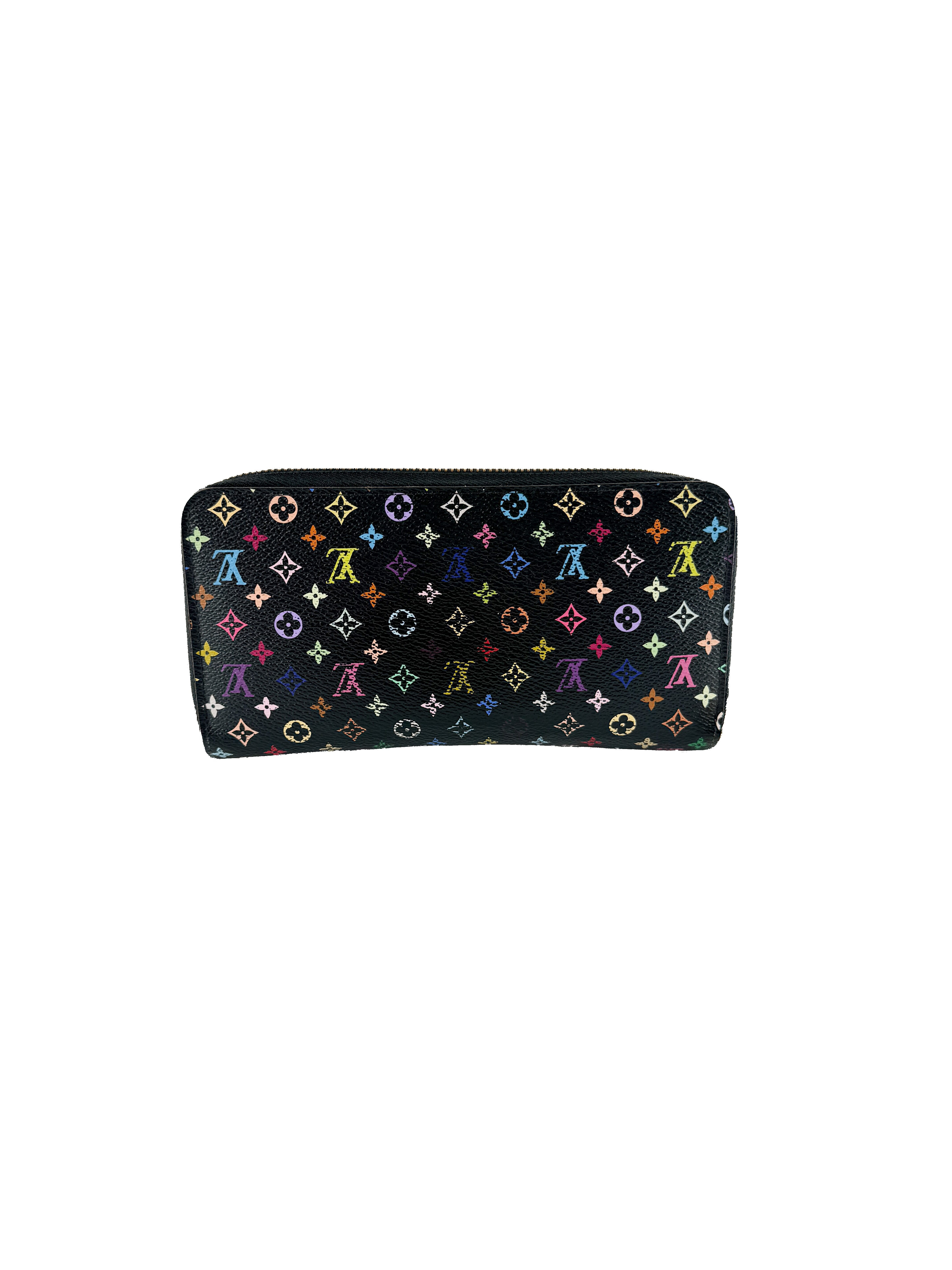 Louis Vuitton black multicolor zippy wallet CA0143