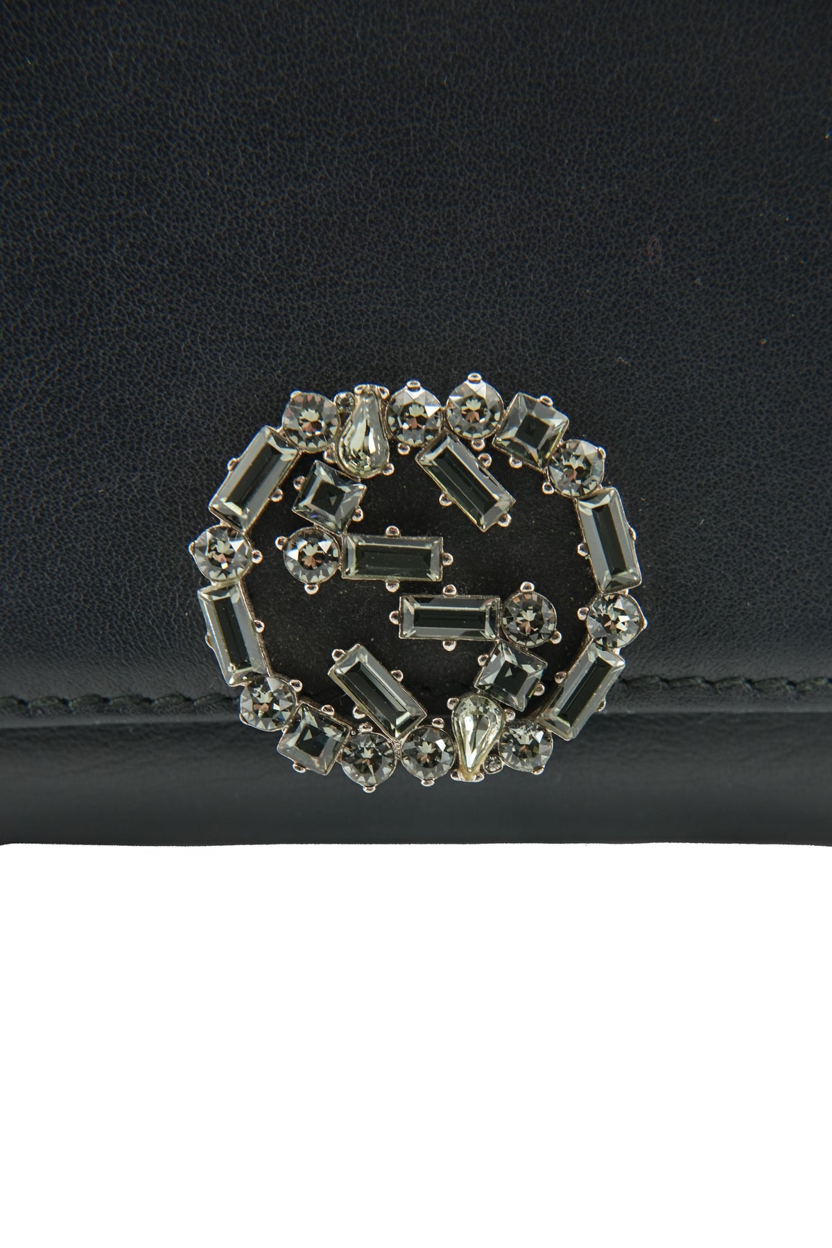 Gucci black sparkling mini french flap wallet 496085