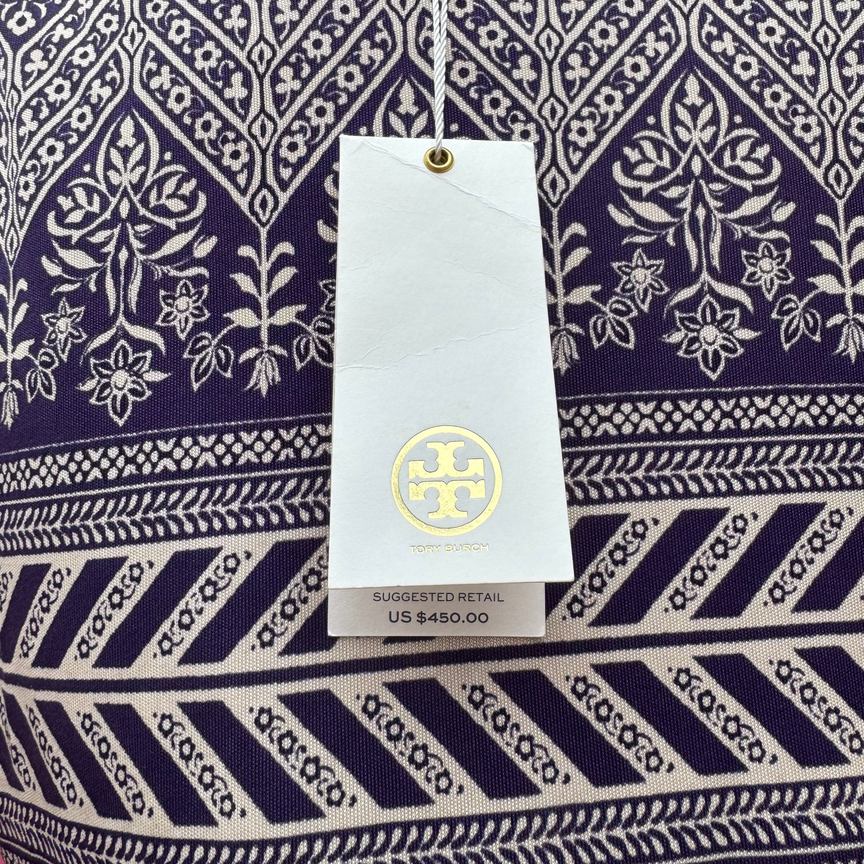 Tory Burch purple Rochelle dress size L NWT