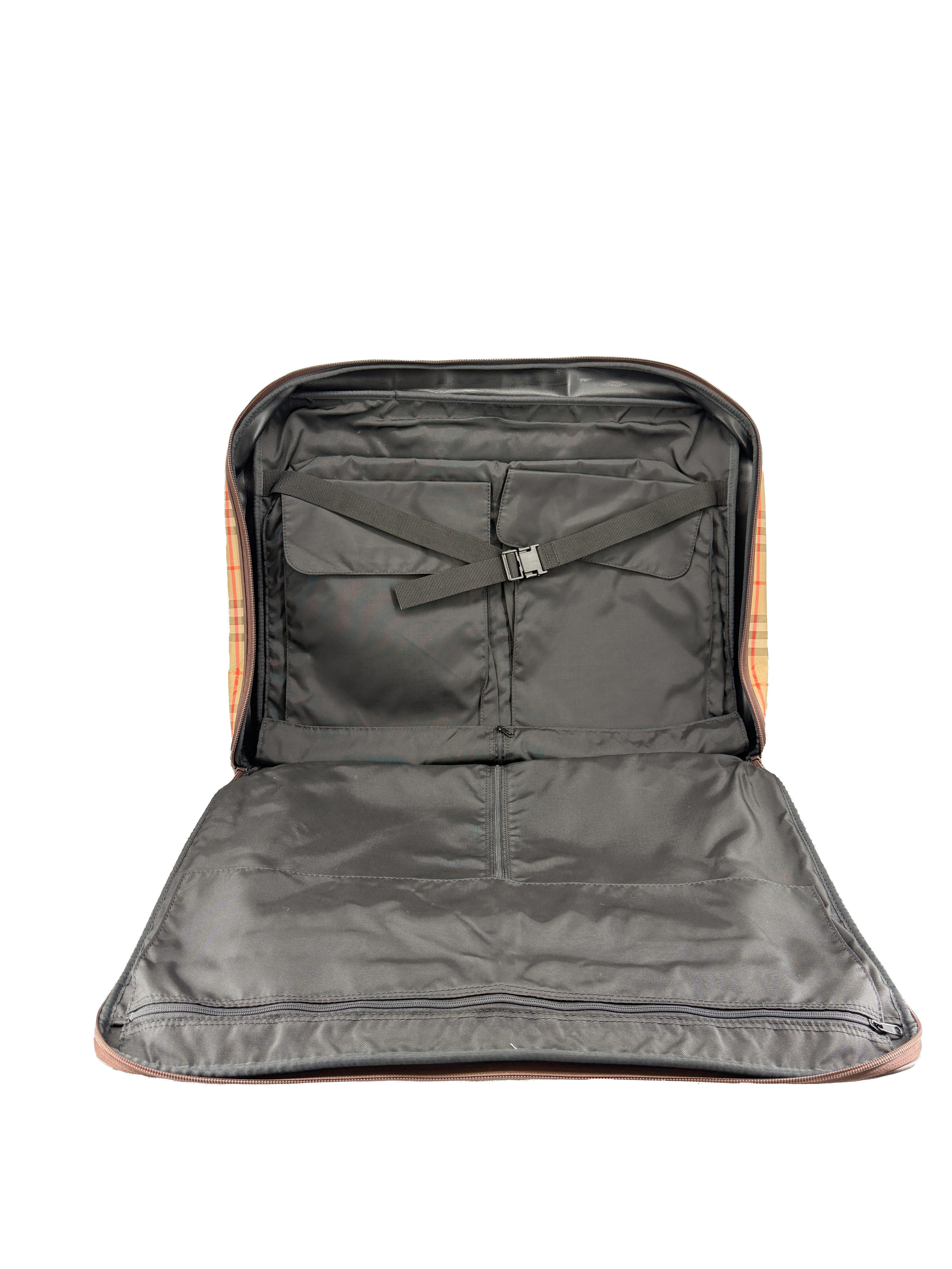 Burberry vintage brown trimmed foldable garment bag