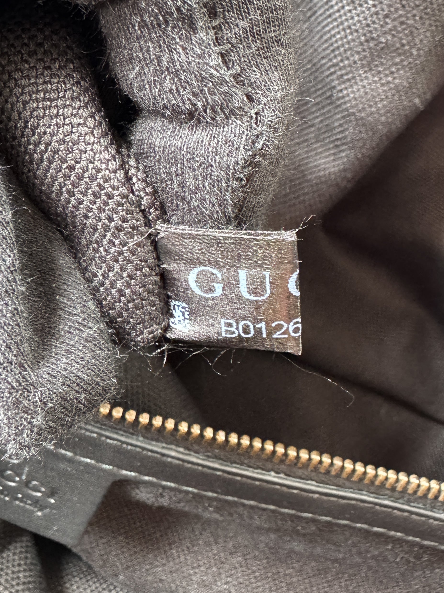 Gucci Black Soft Stirrup Tote Brocade Leather Large 296855002123