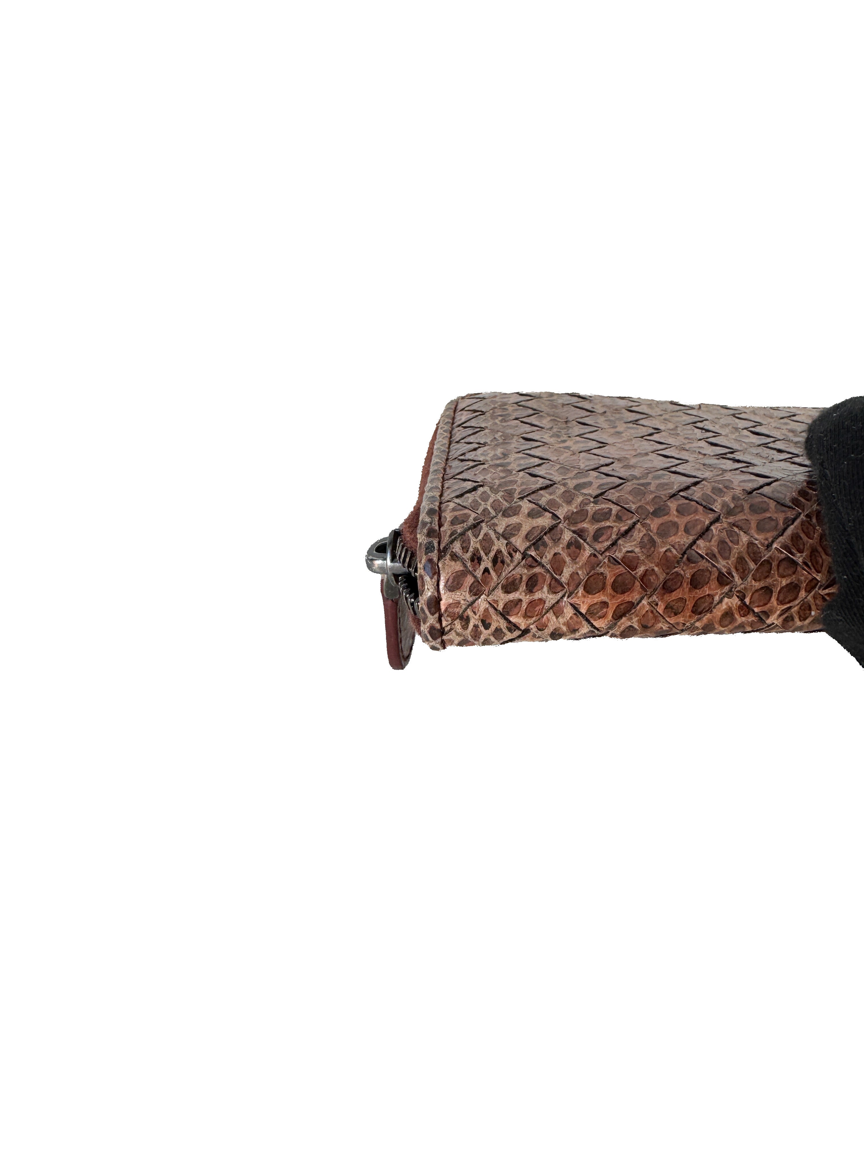 Bottega Veneta burgundy Intrecciato woven zip around wallet **as is**