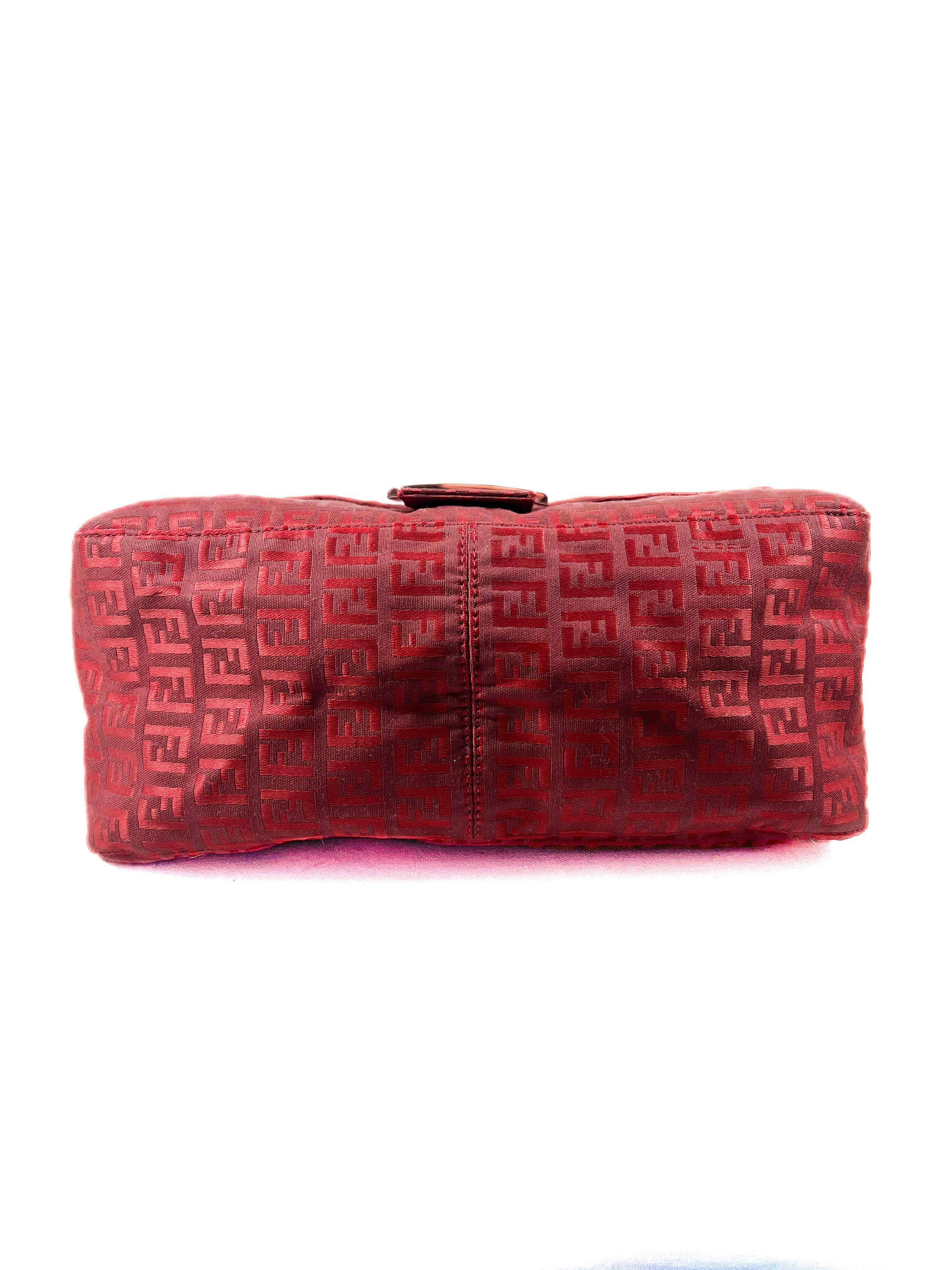 Fendi red Zucchino Mamma Baguette shoulder bag