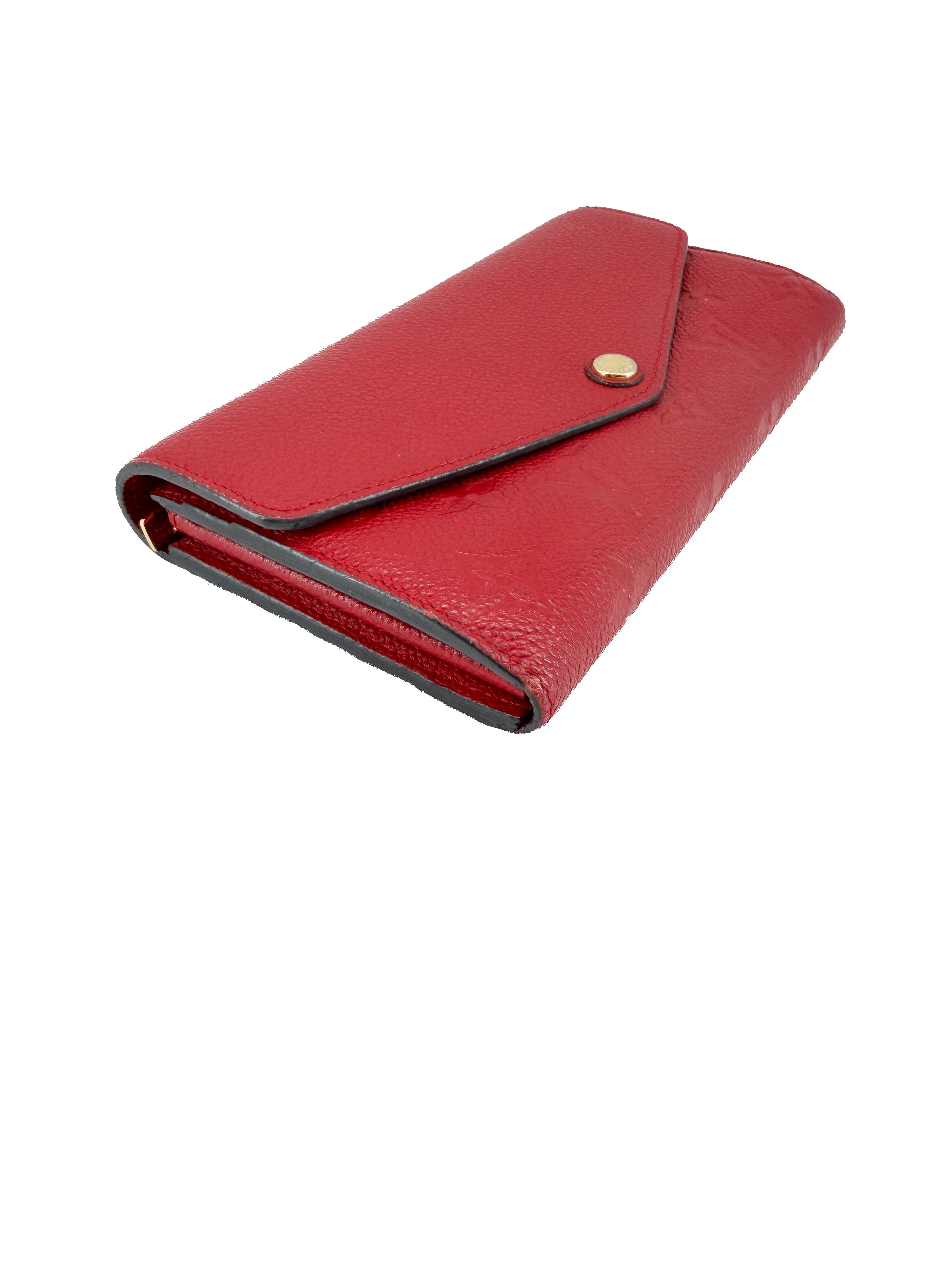 Louis Vuitton monogram empreinte red Sarah wallet CA2146