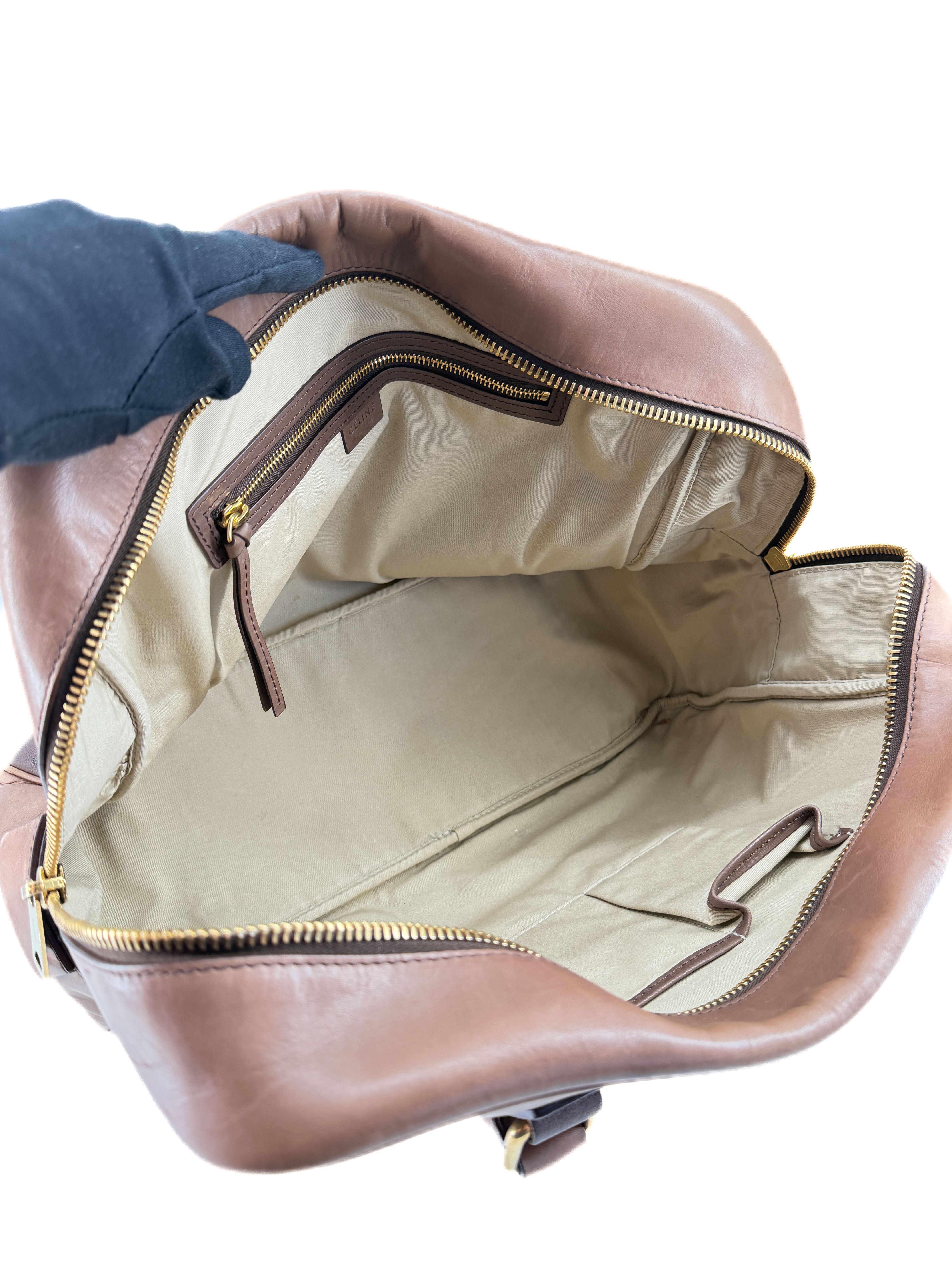 Celine two tone brown leather bag WPA0140