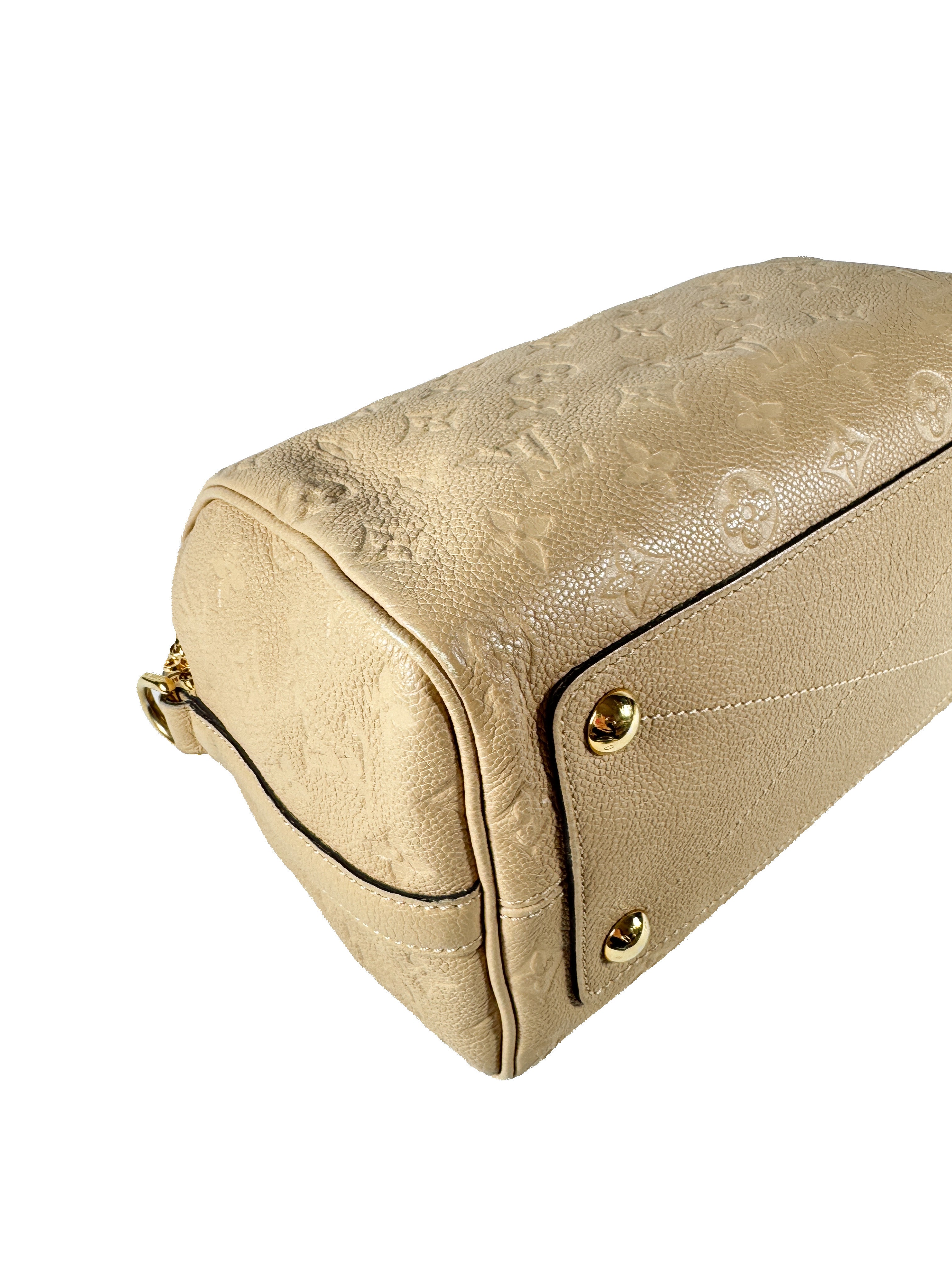 Louis Vuitton monogram beige empreinte speedy 25 bandouliere DU1165
