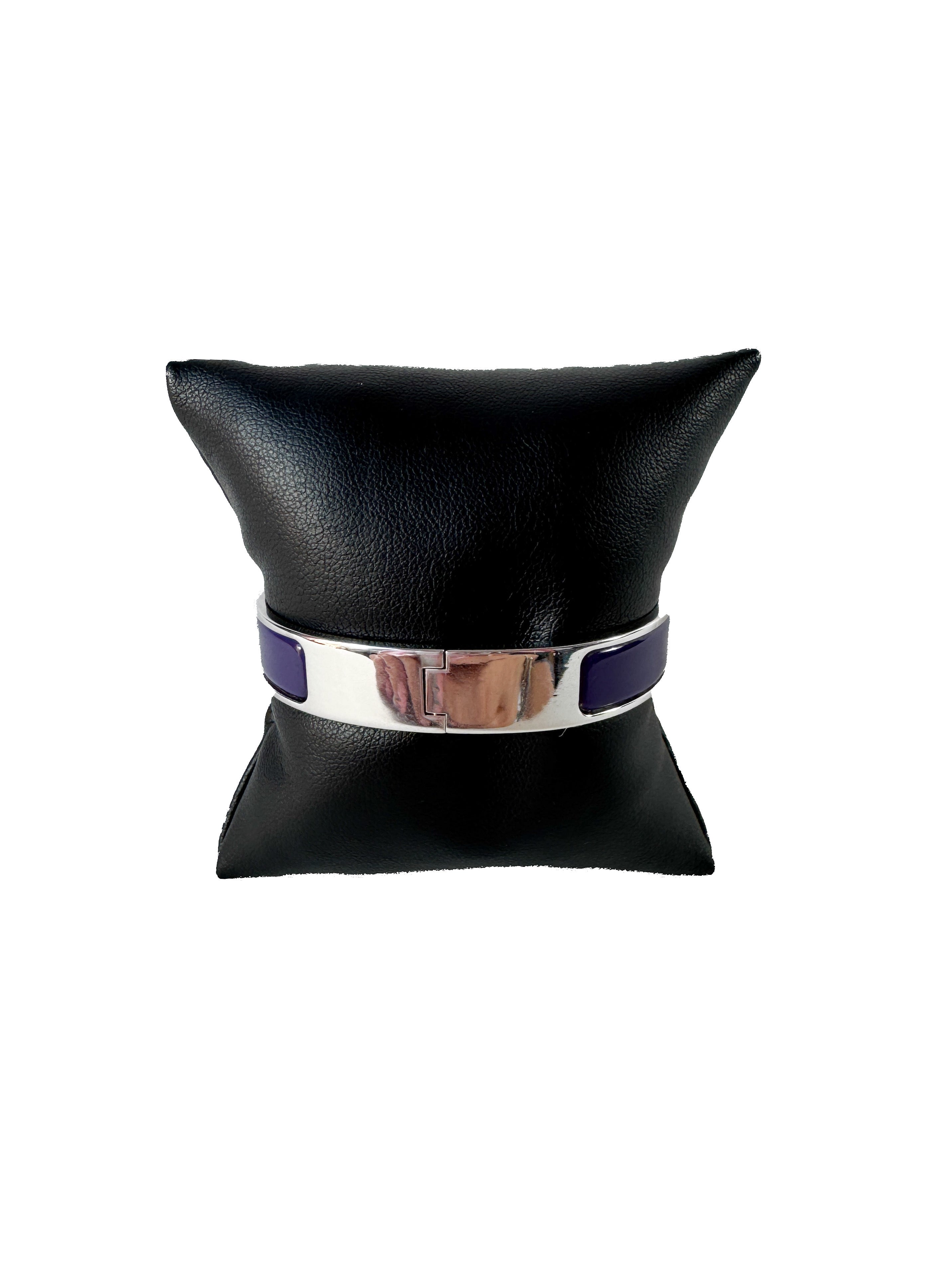 Hermès purple/silver Clic H bracelet