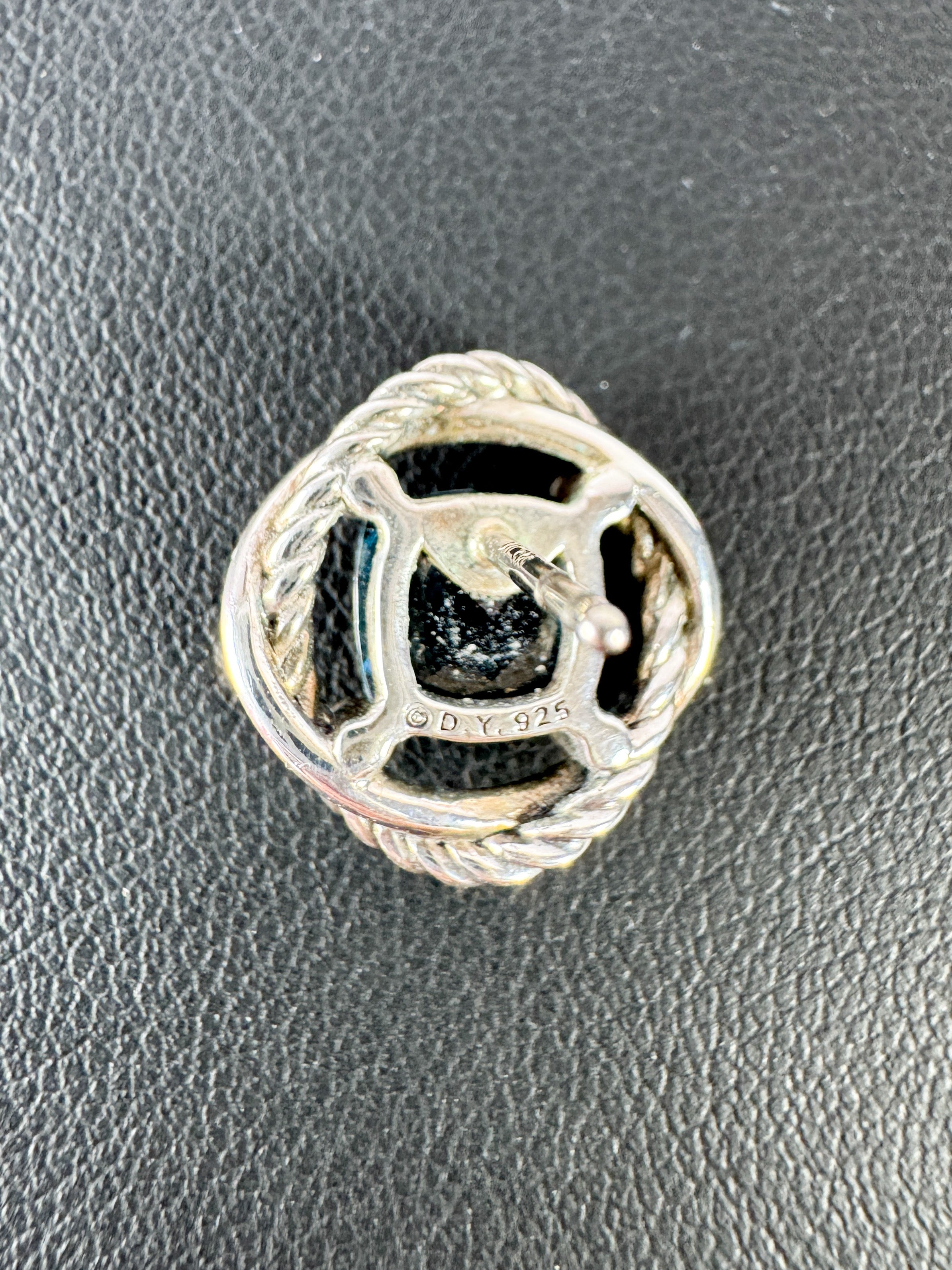 David Yurman sterling silver Hampton blue topaz infinity earrings