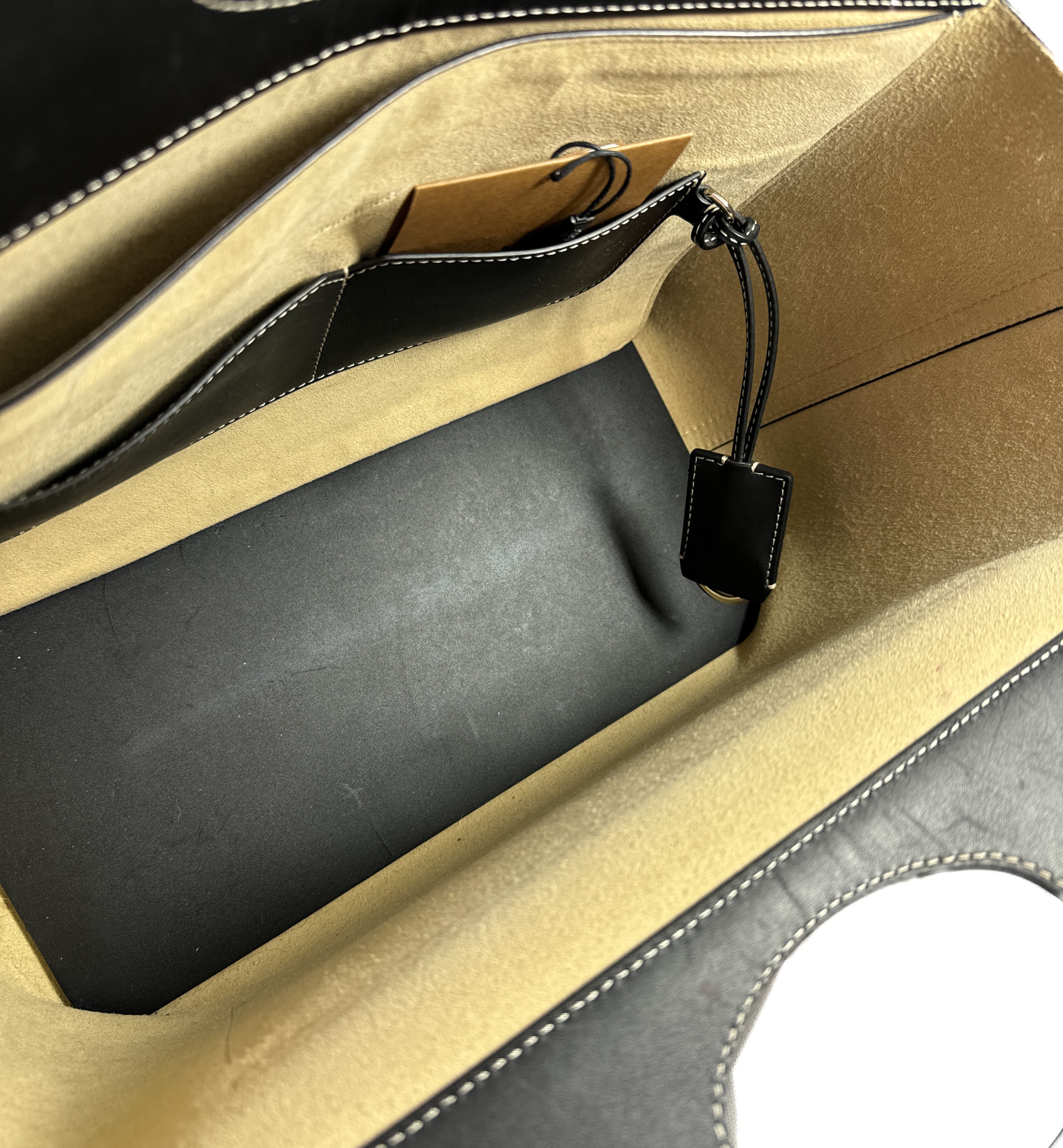 Burberry black small leather soft pocket tote **as is**