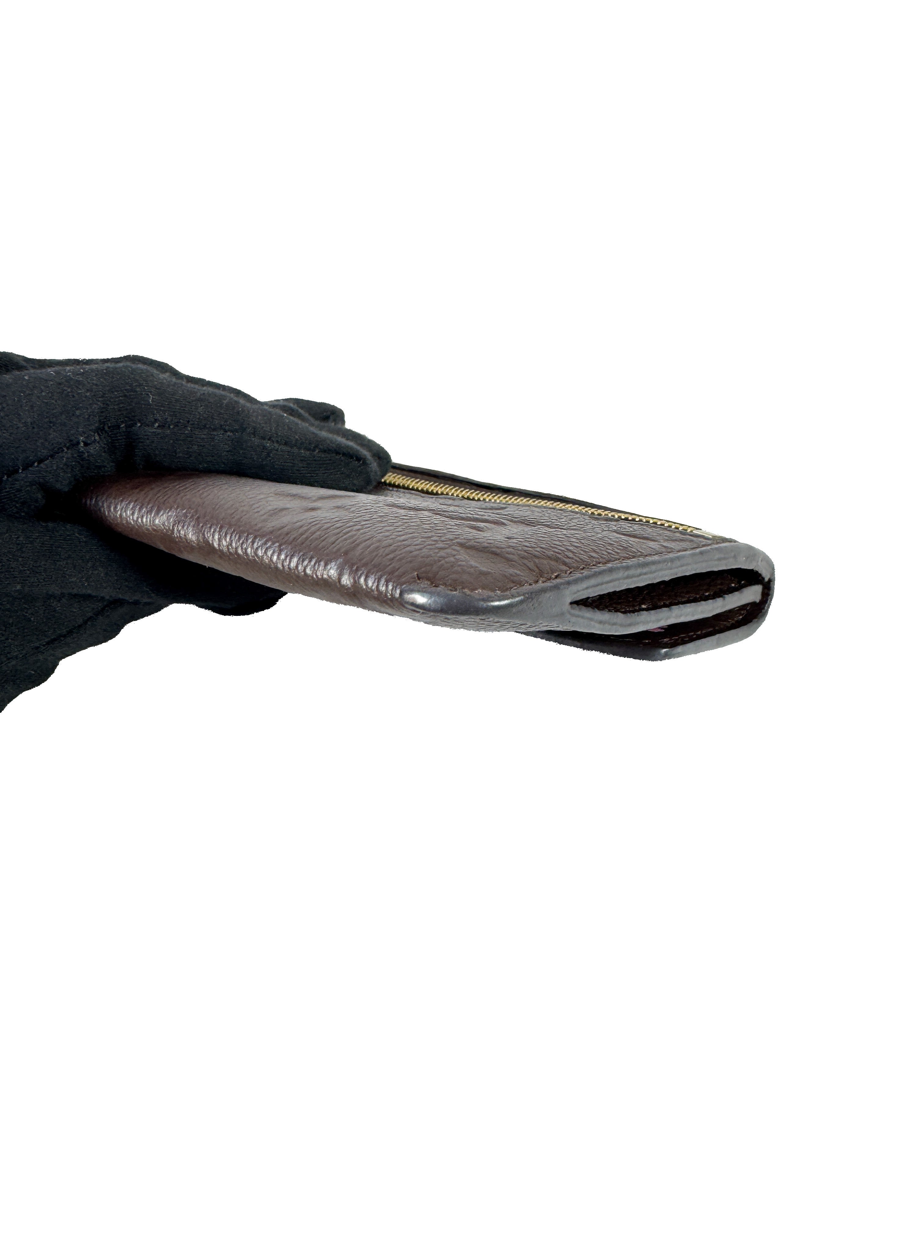 Louis Vuitton brown empreinte leather key pouch TJ1166