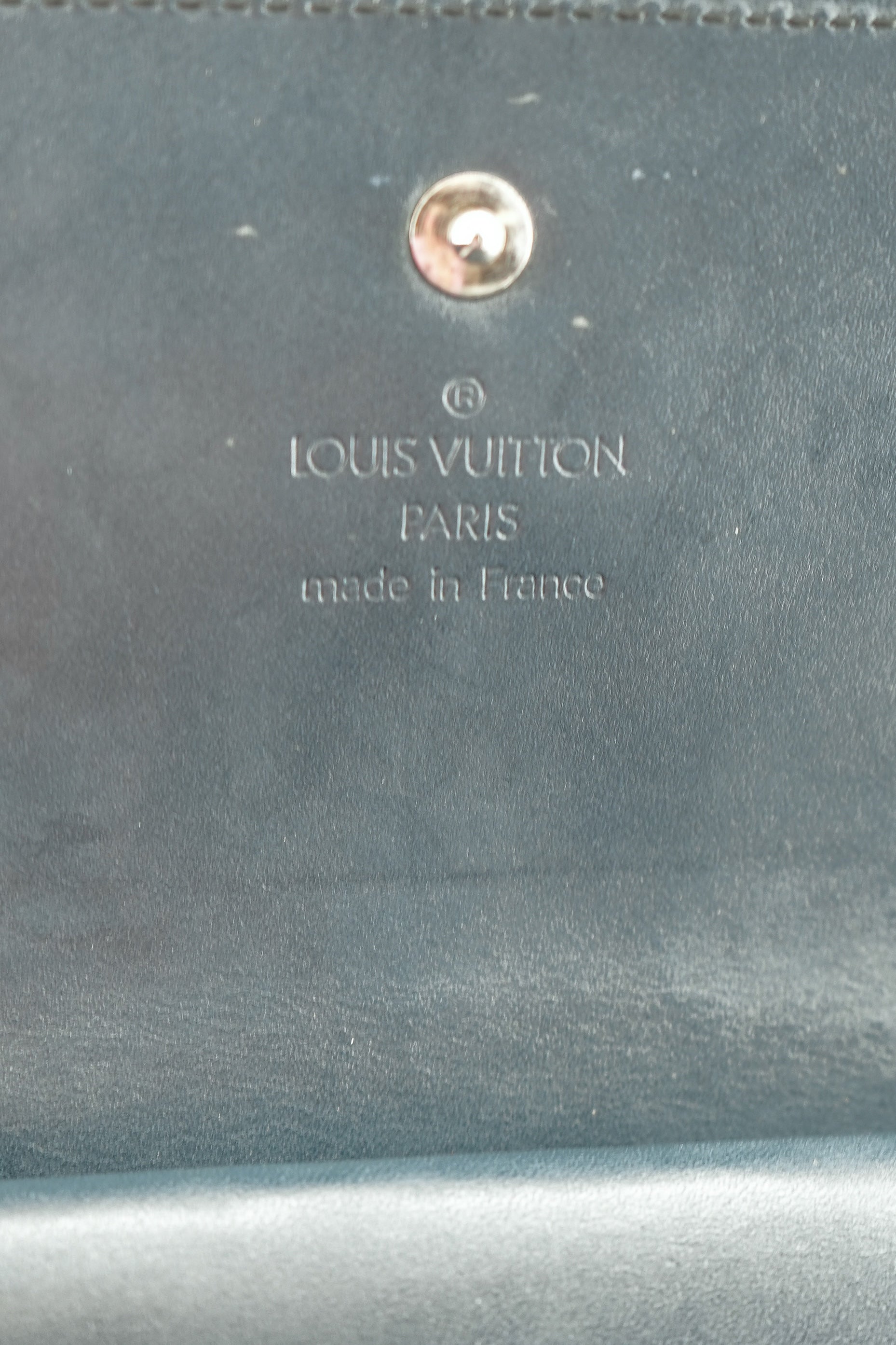 Louis Vuitton blue matte vernis long wallet TH0022