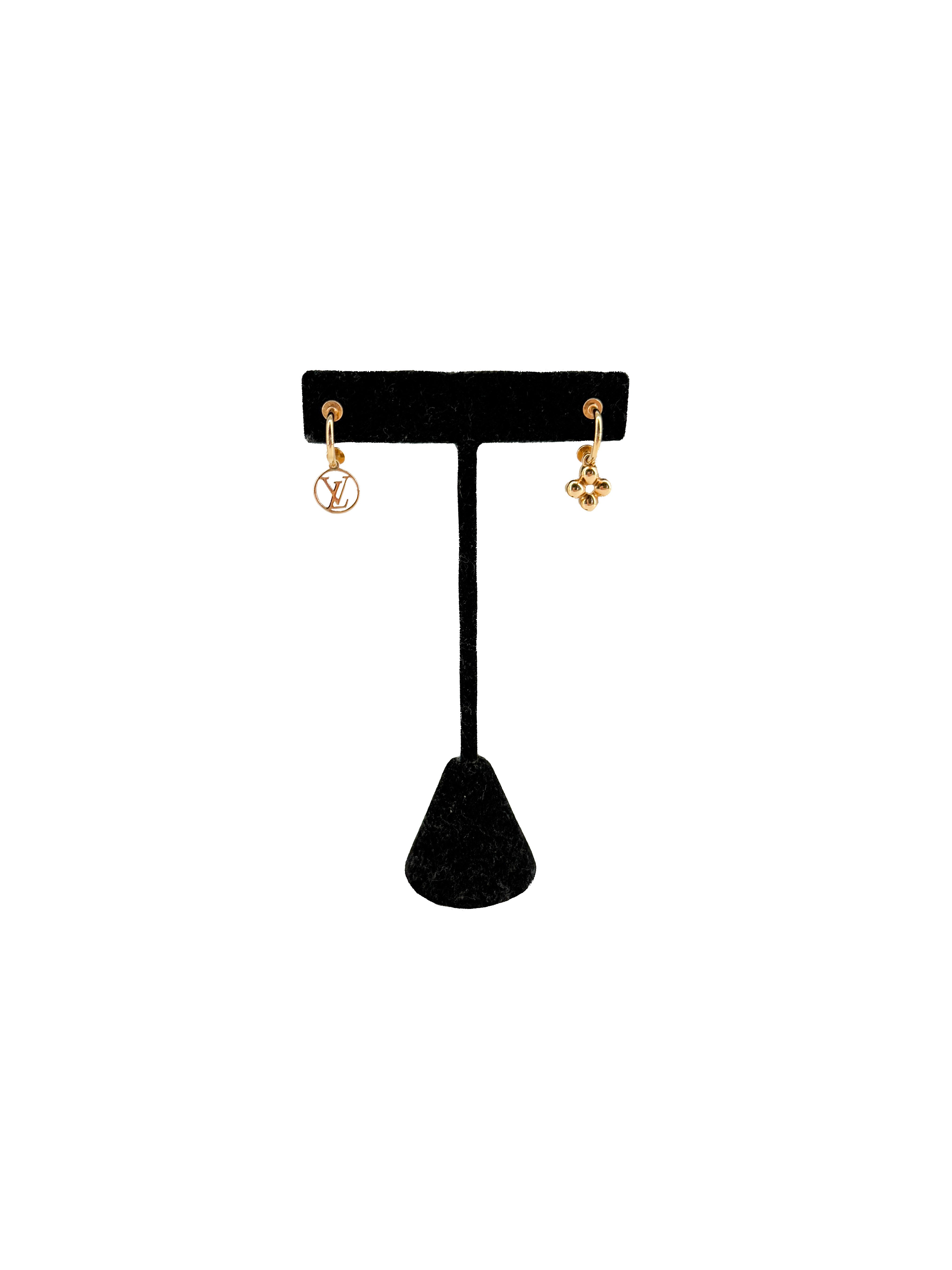 Louis Vuitton gold tone brass blooming earrings DE