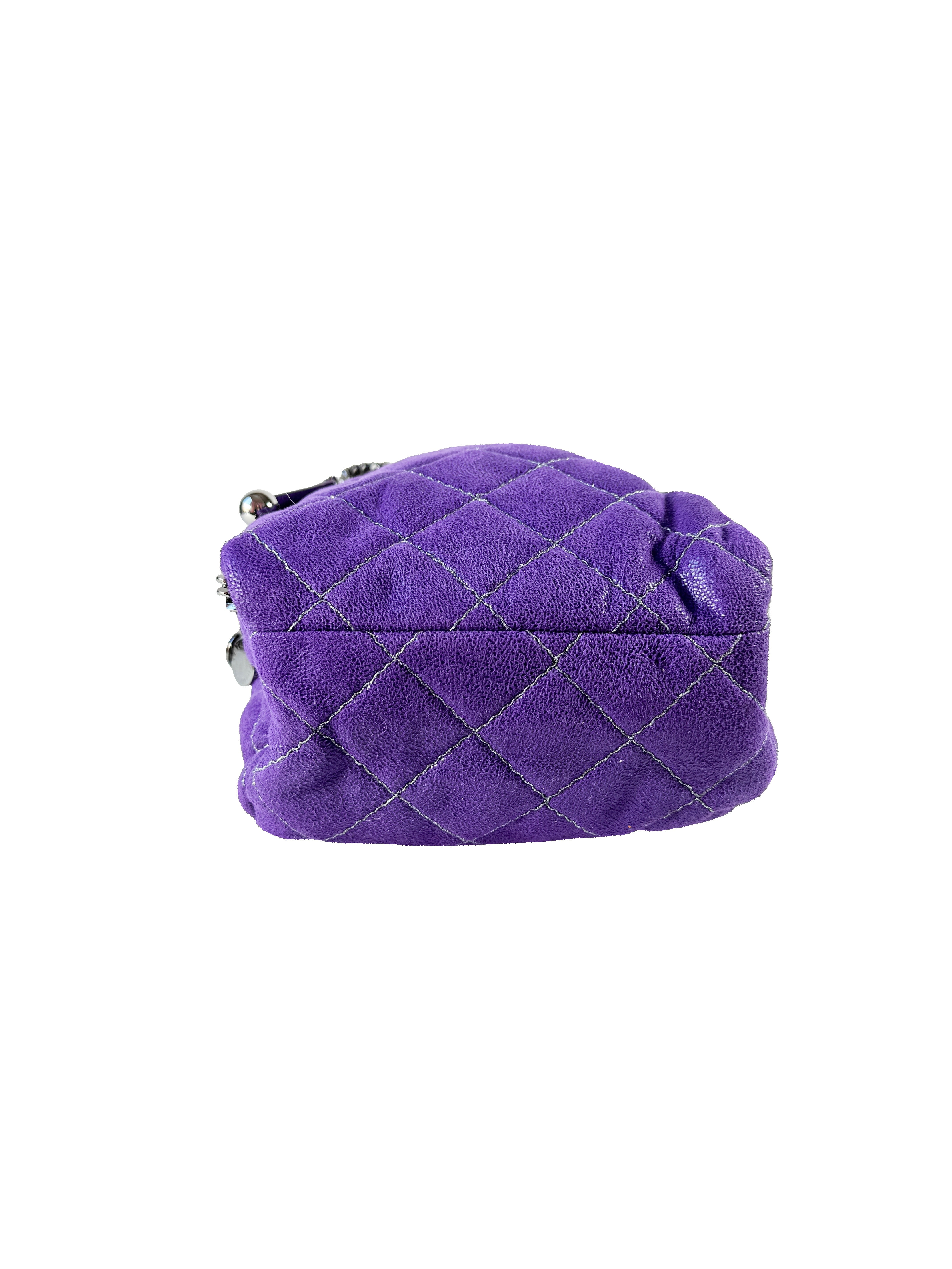 Stella McCartney purple Falabella shaggy deer mini backpack W9477