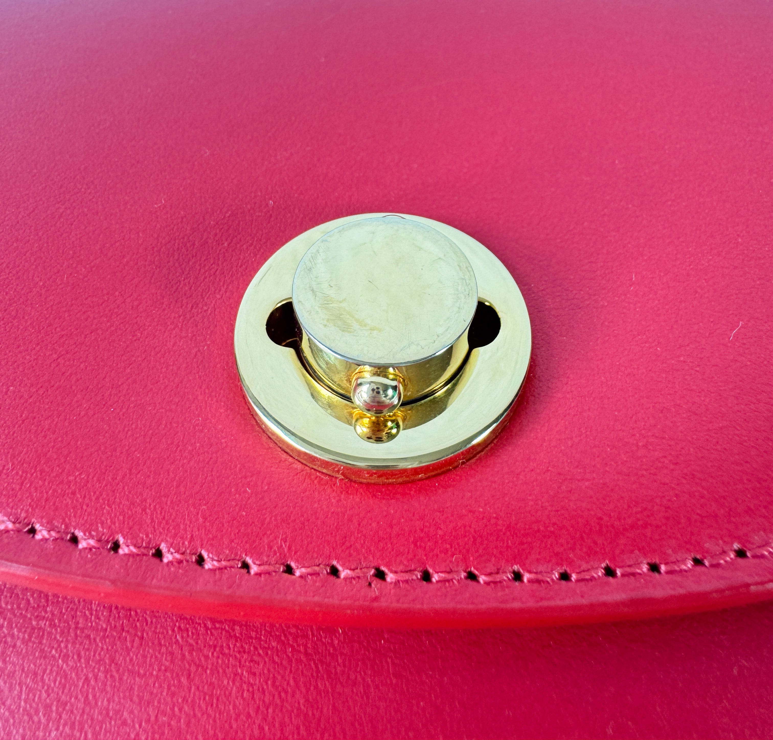 Mansur Gavriel red leather Mini Saddle crossbody