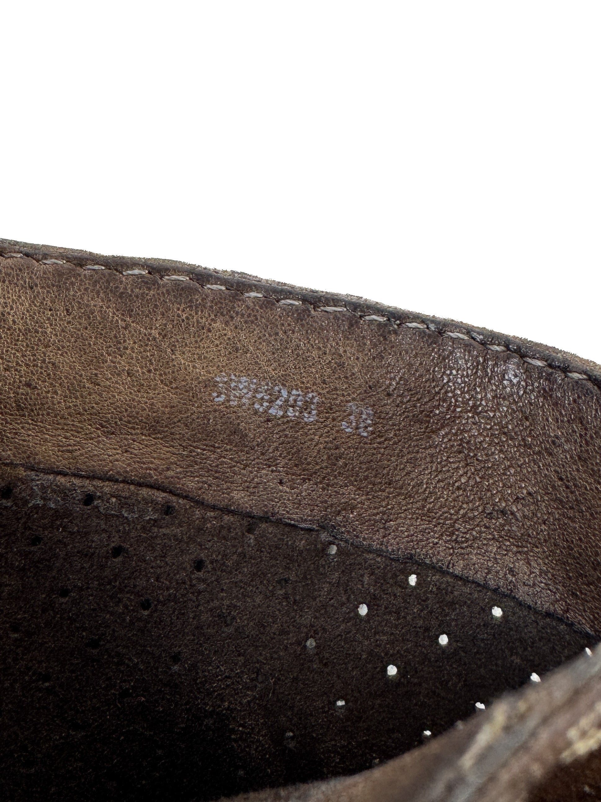 Prada brown leather perforated boots size 38 3W5203